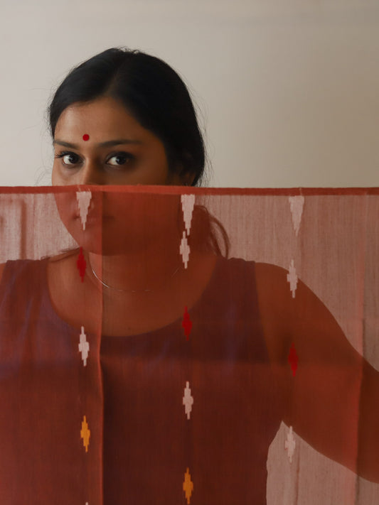 Handwoven Dhakai Dupatta in Jamdani Weave