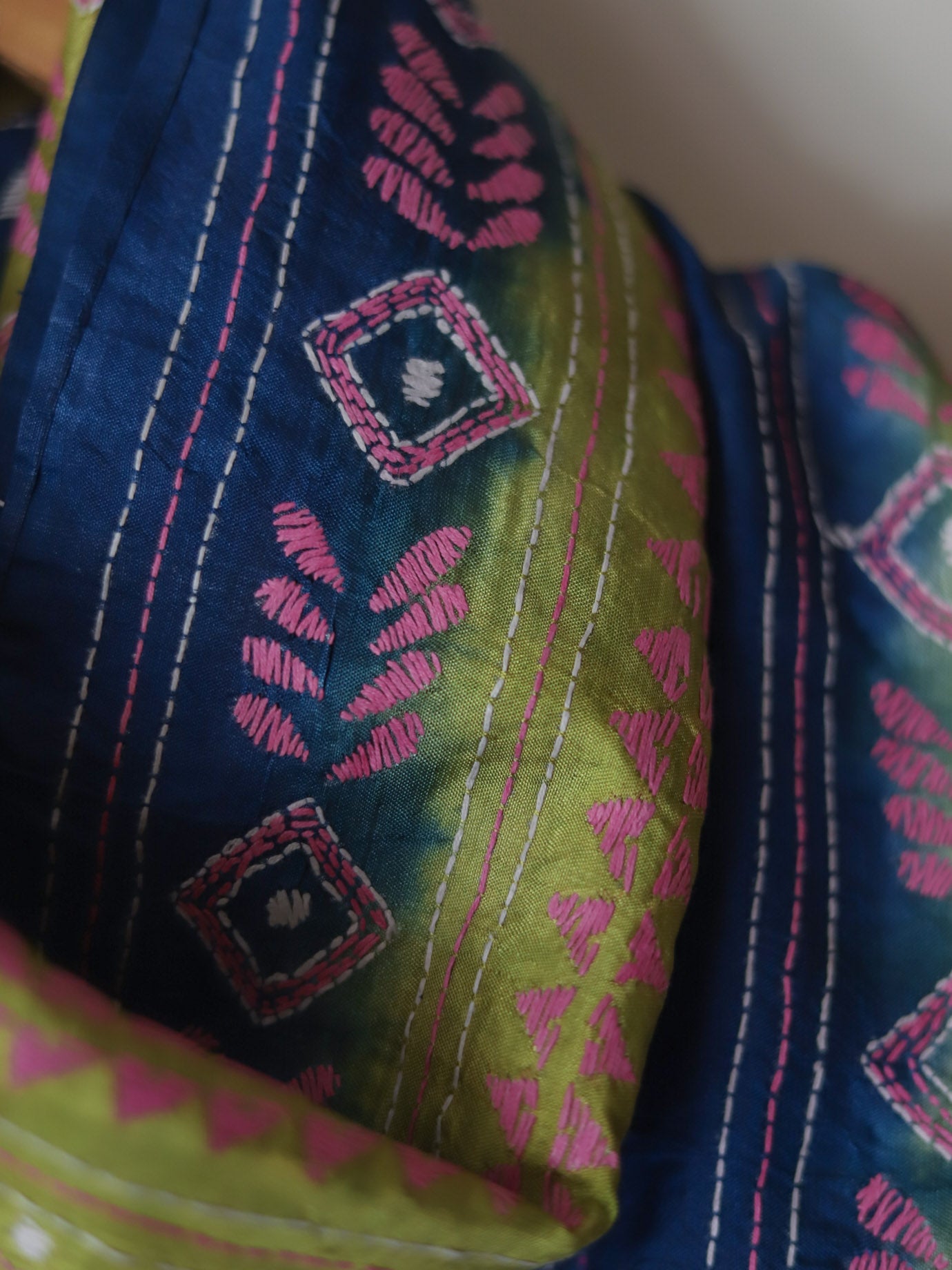 Bengal Hand Embroidery Kantha Stitch Dupatta