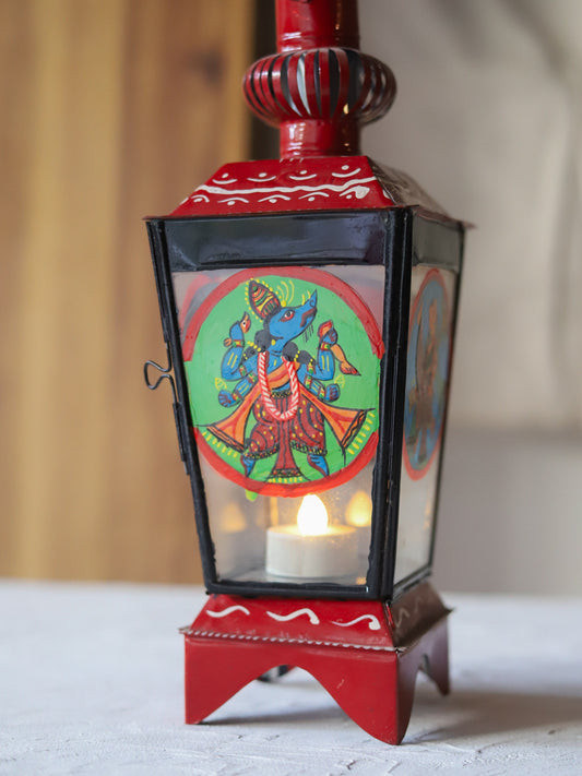 Hand Painted Bengal Patachitra Lamp