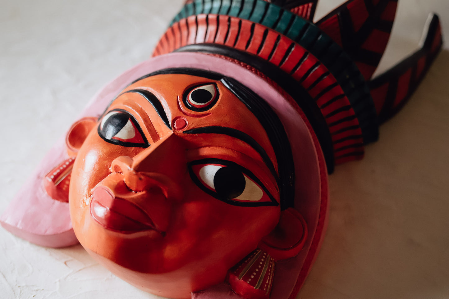 Bengal Wooden Hand-carved Mask Wall Hanging