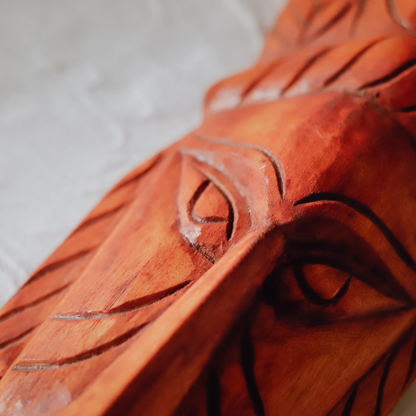 Bengal Wooden Hand-carved Mask Wall Hanging