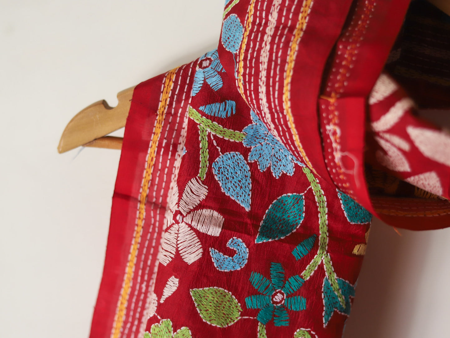 Bengal Hand Embroidery Kantha Stitch Silk Stole