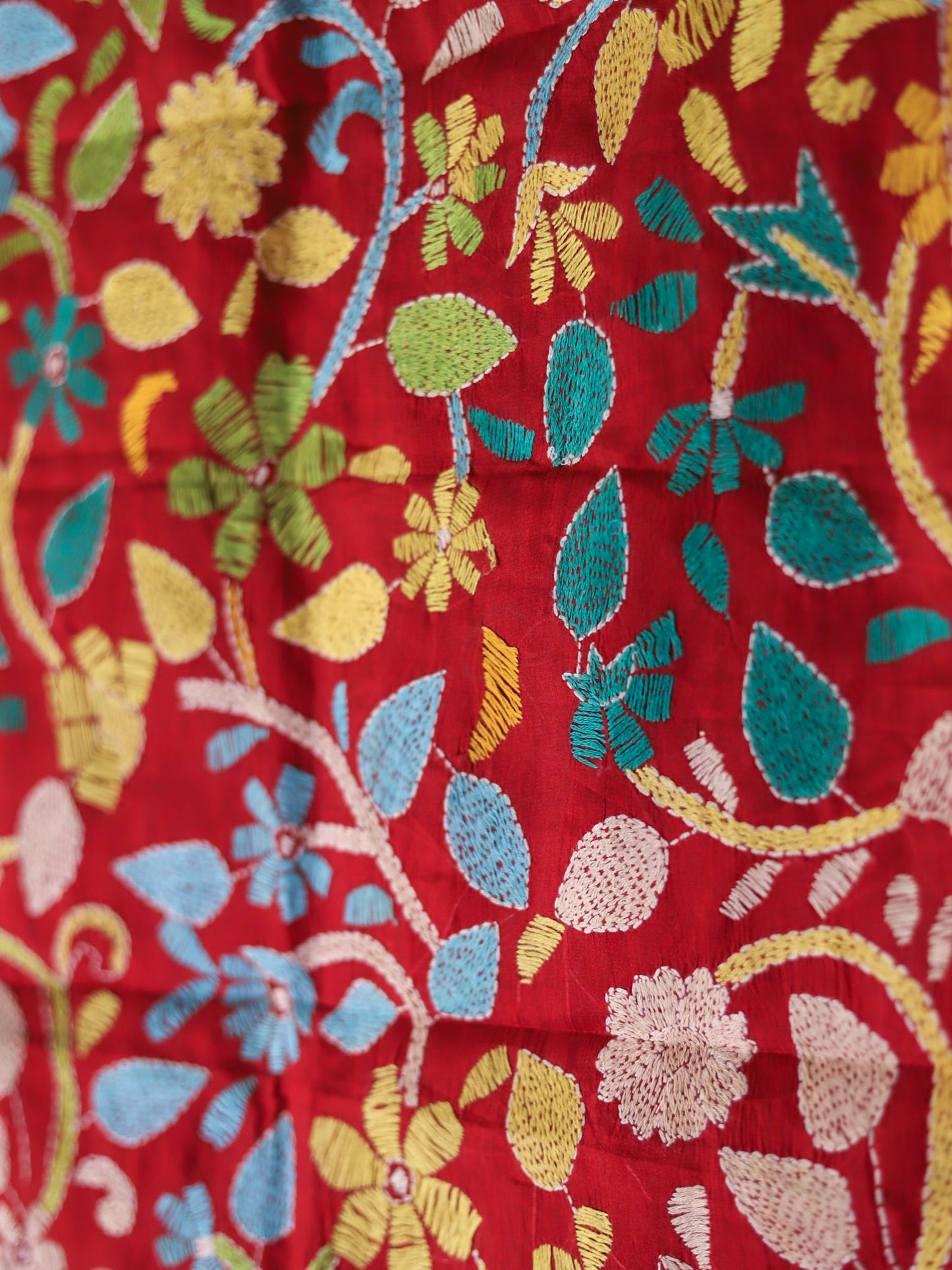 Bengal Hand Embroidery Kantha Stitch Silk Stole