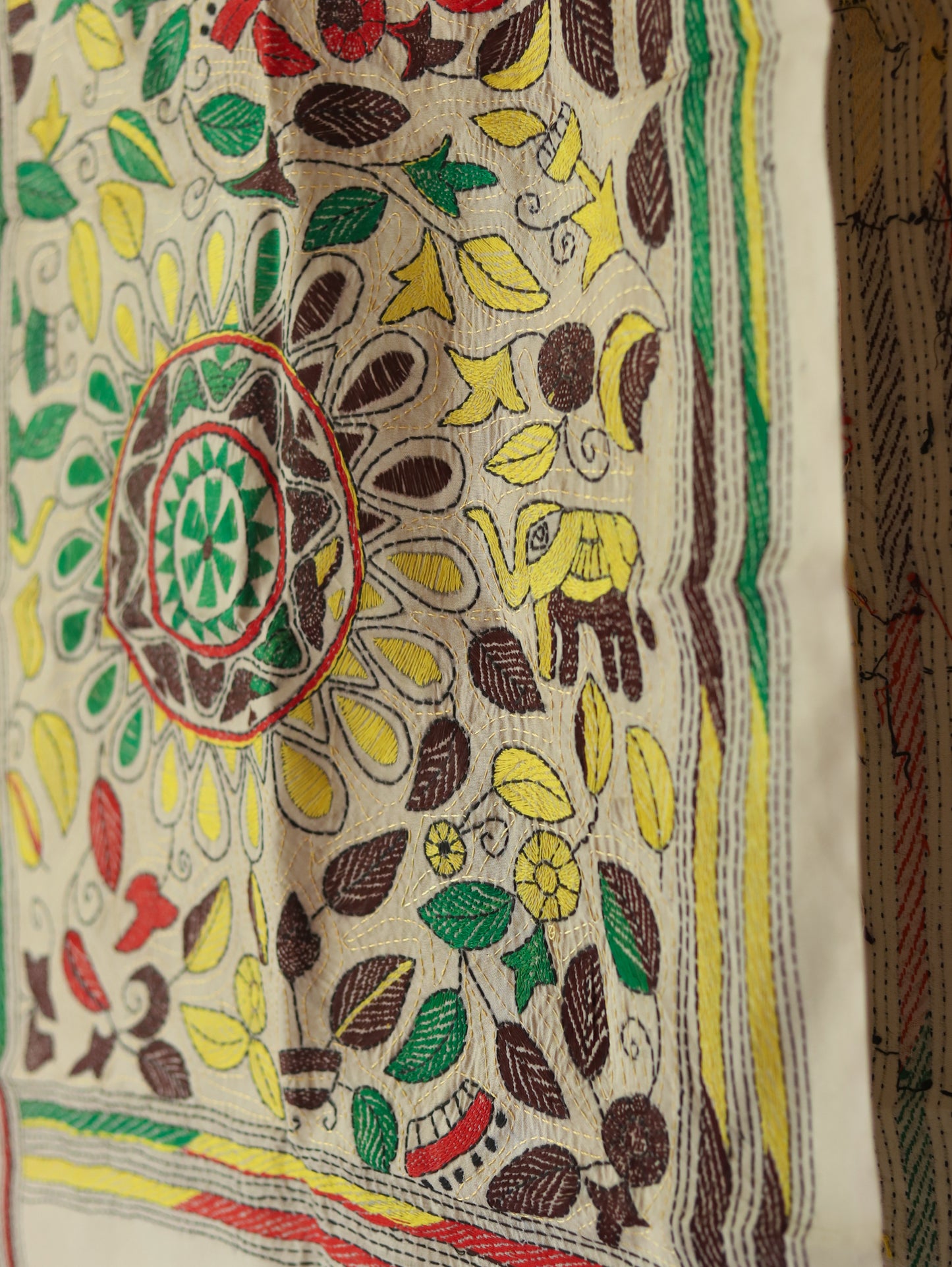 Bengal Hand Embroidery Kantha Stitch Silk Stole