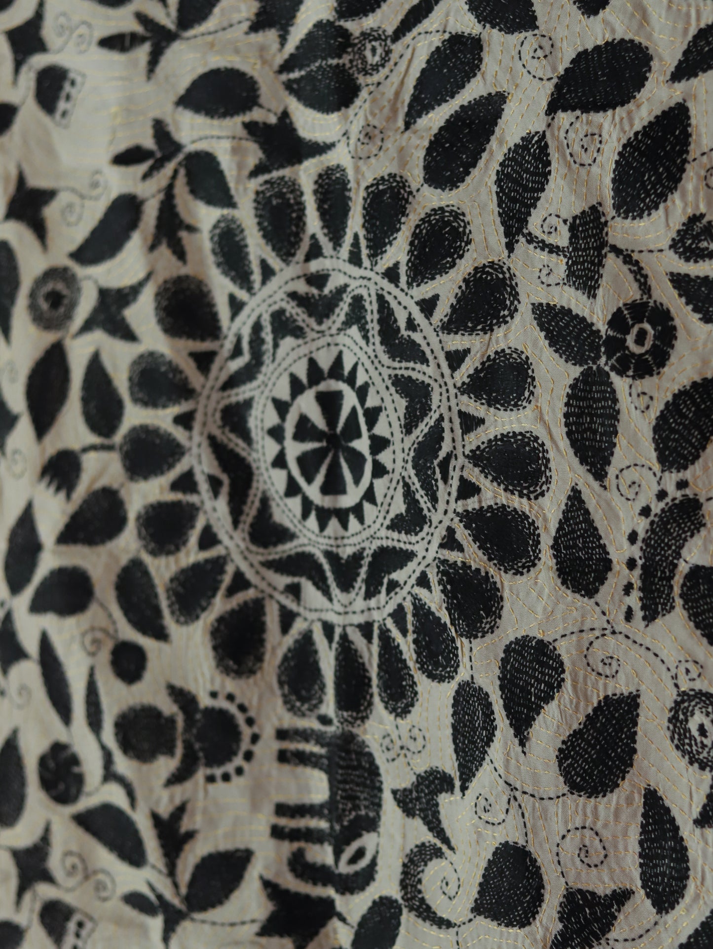 Bengal Hand Embroidery Kantha Stitch Silk Stole