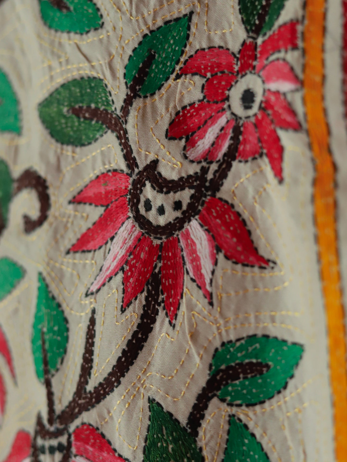Bengal Hand Embroidery Kantha Stitch Silk Stole