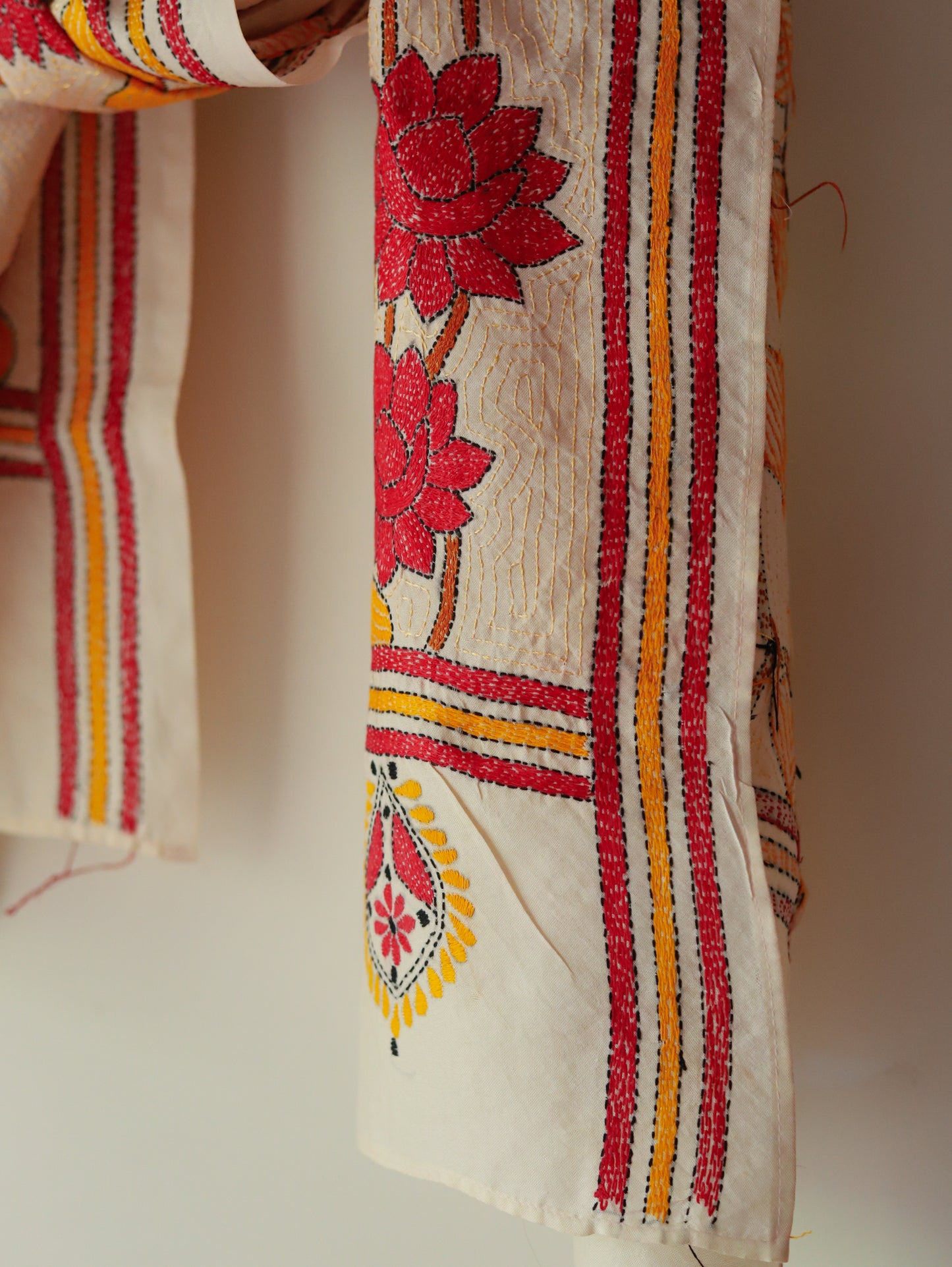 Bengal Hand Embroidery Kantha Stitch Silk Stole