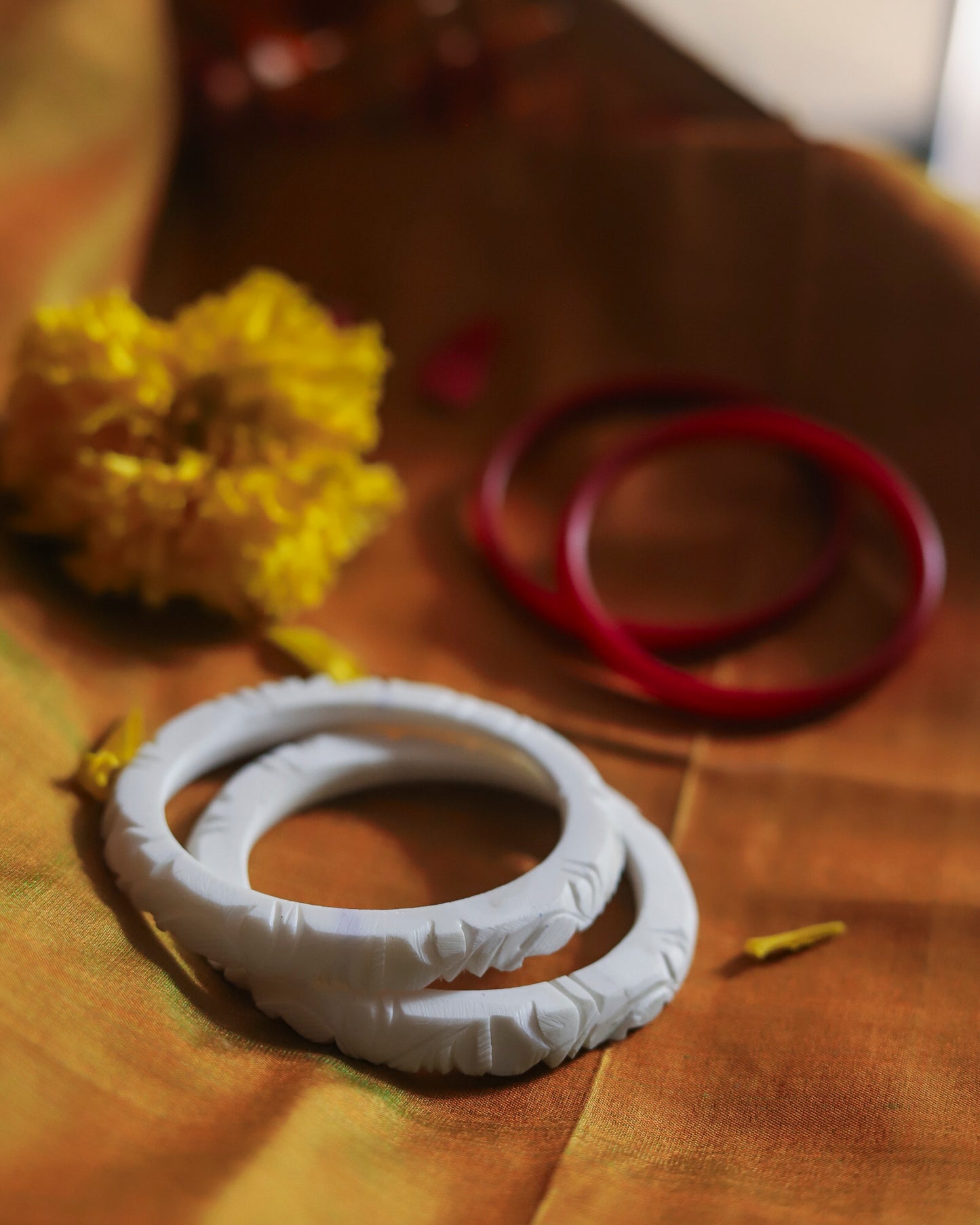 Handcarved Shakha Pola Bangle Pair (2.4 Inch)