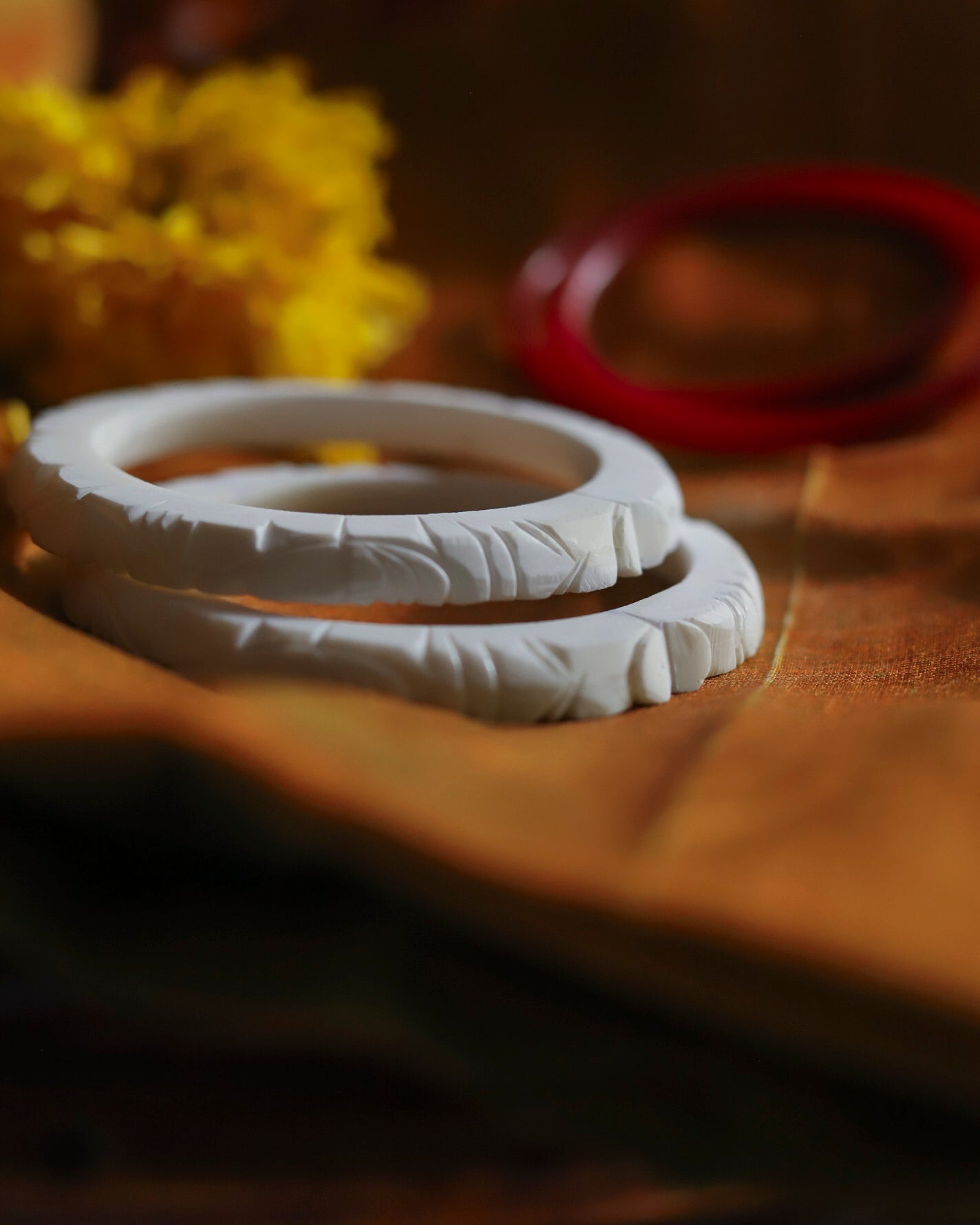 Handcarved Shakha Pola Bangle Pair (2.4 Inch)