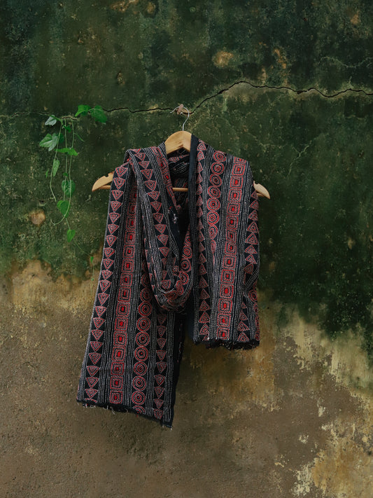 Bengal Hand Embroidery Kantha Stitch Dupatta