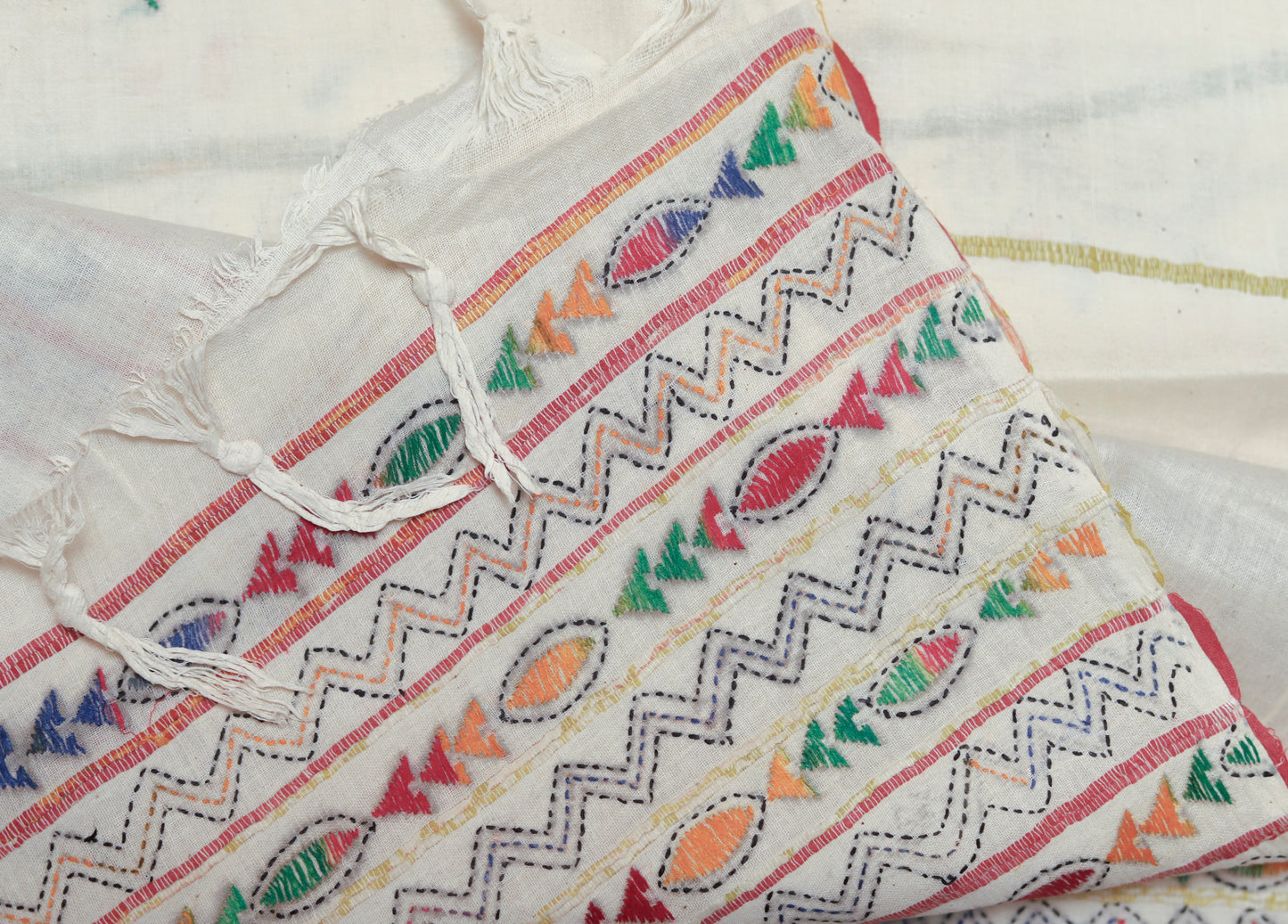 Bengal Handwoven Khesh Kantha Saree