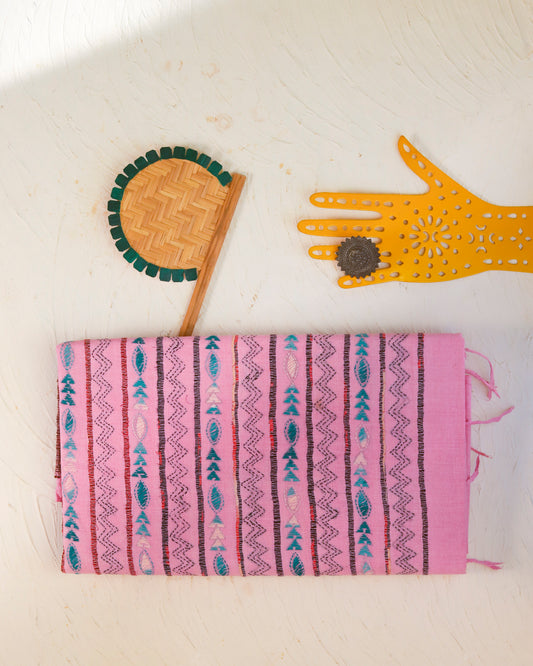 Bengal Handwoven Khesh Kantha Saree