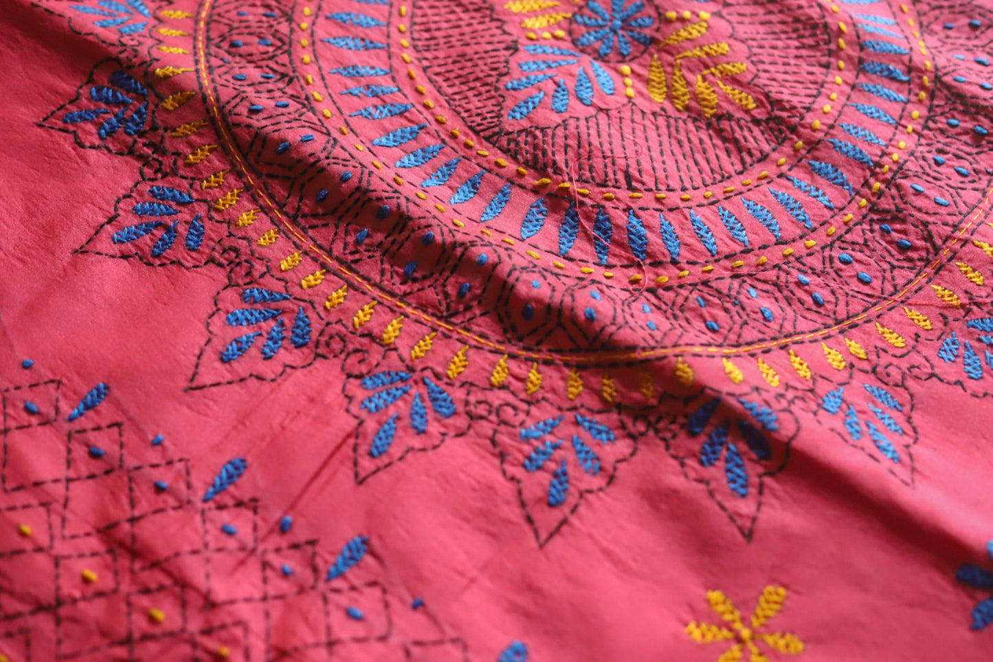 Bengal Hand Embroidery Kantha Stitch Saree