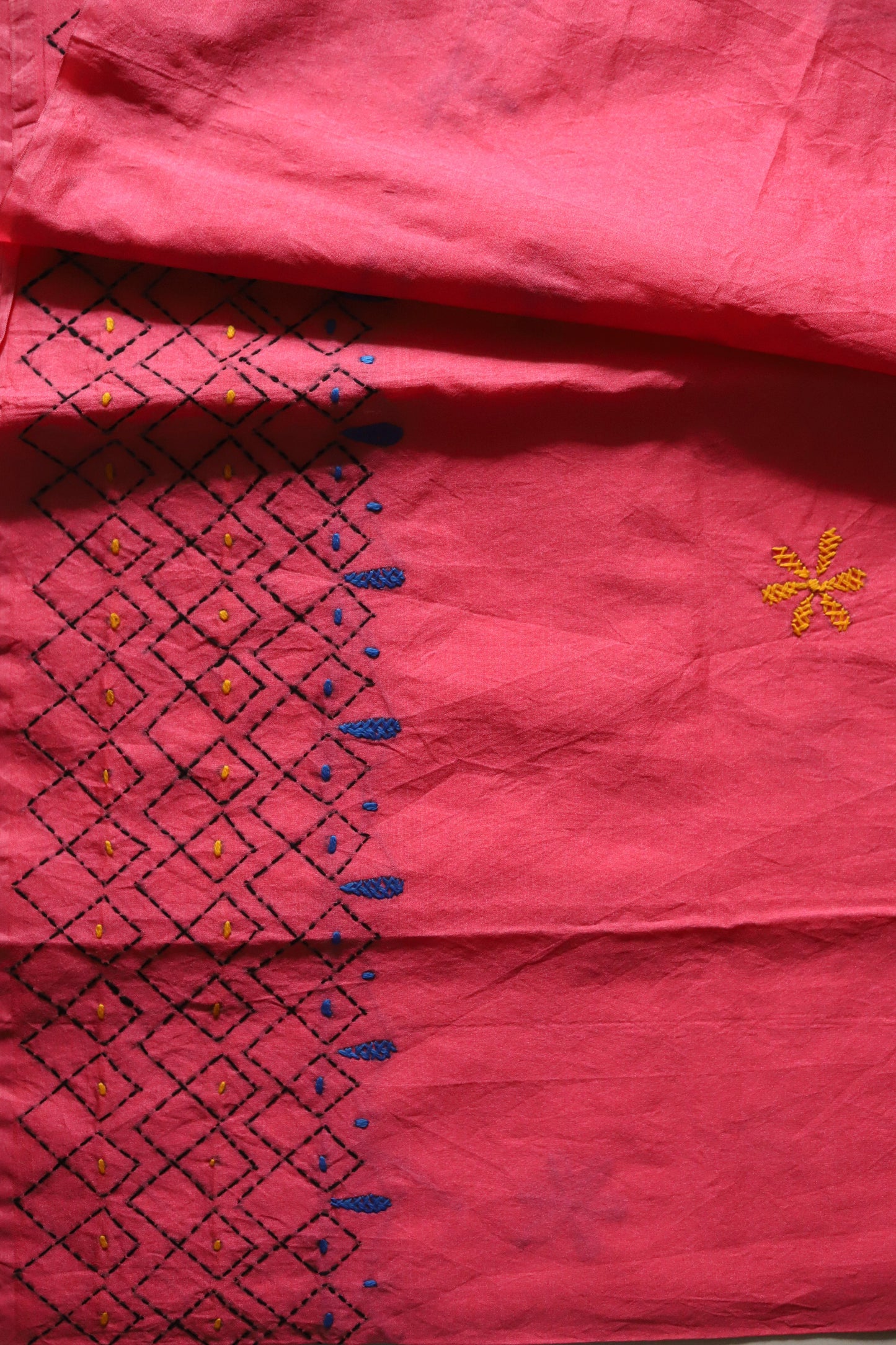 Bengal Hand Embroidery Kantha Stitch Saree