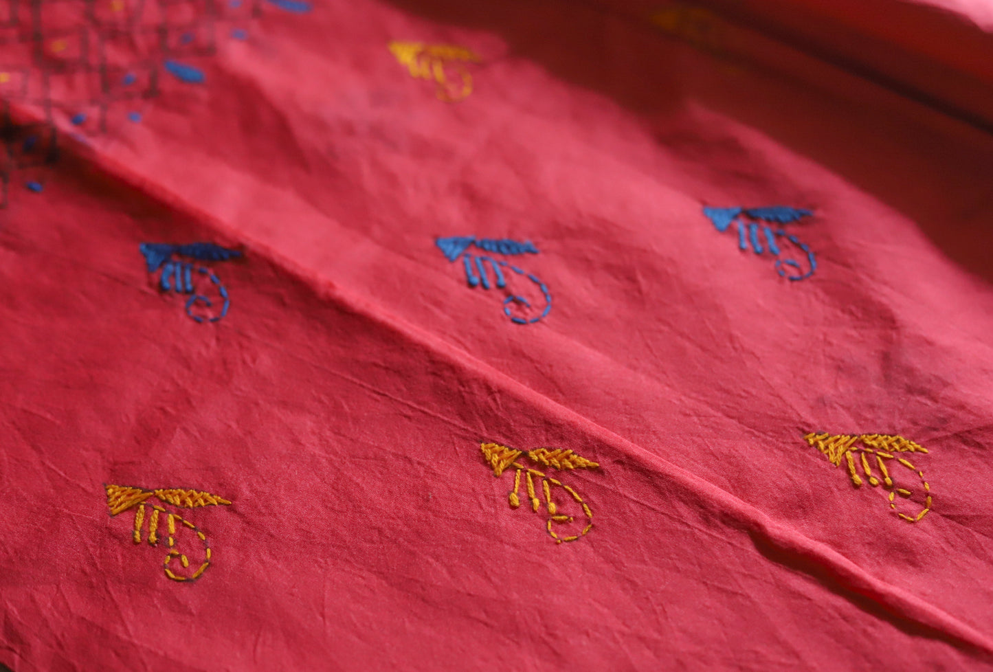 Bengal Hand Embroidery Kantha Stitch Saree