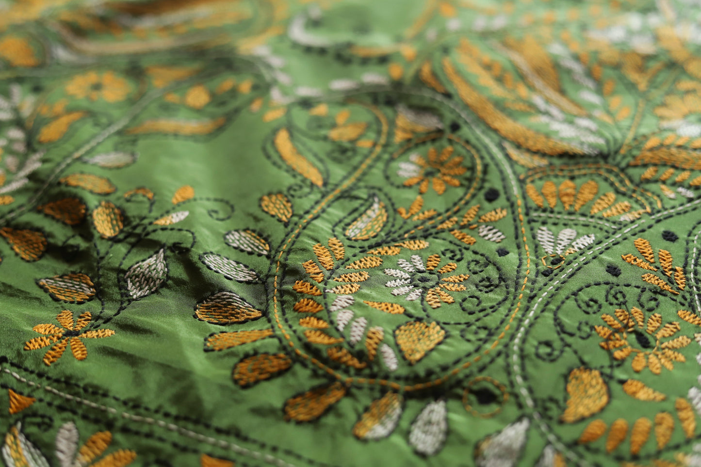 Bengal Hand Embroidery Kantha Stitch Saree