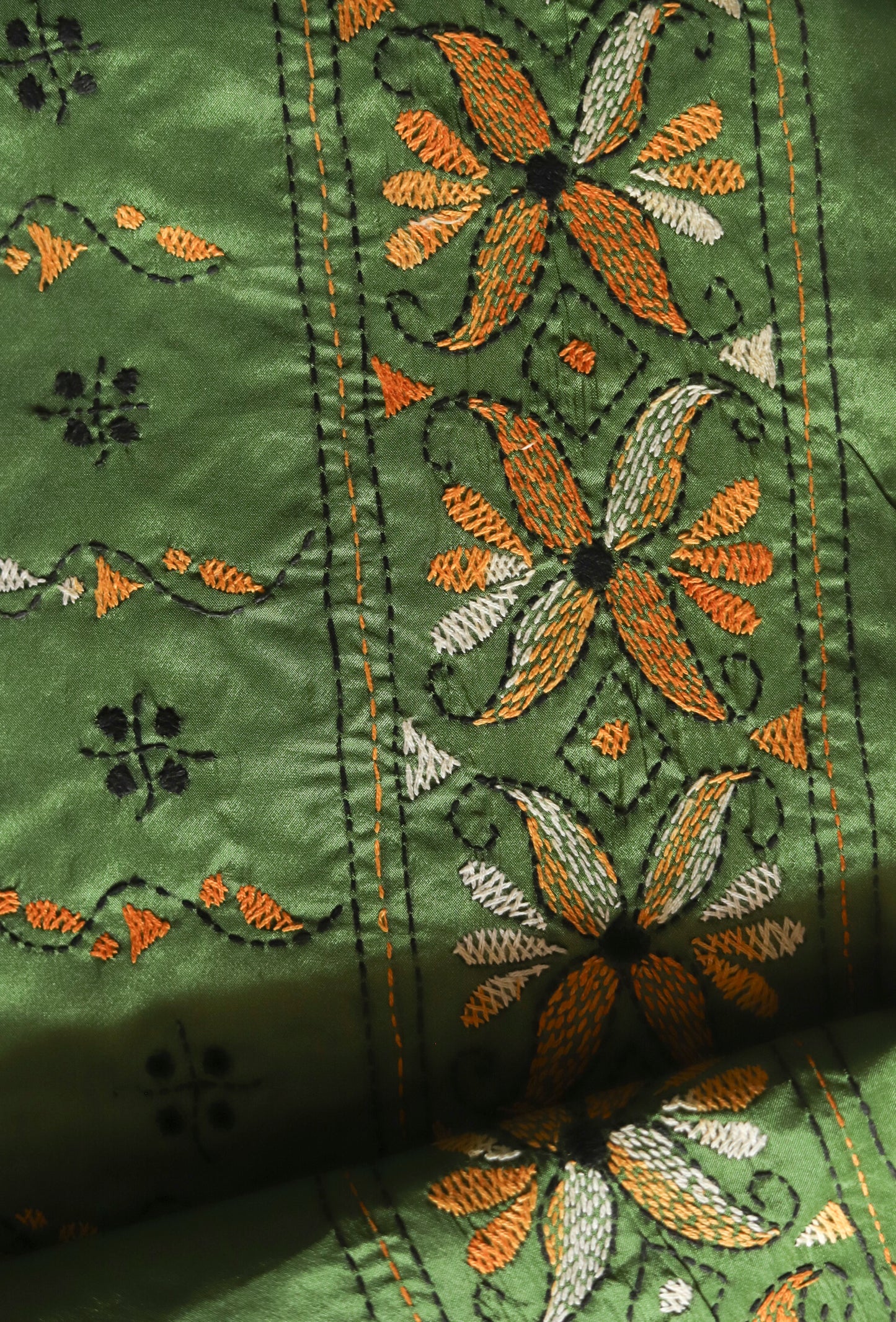Bengal Hand Embroidery Kantha Stitch Saree