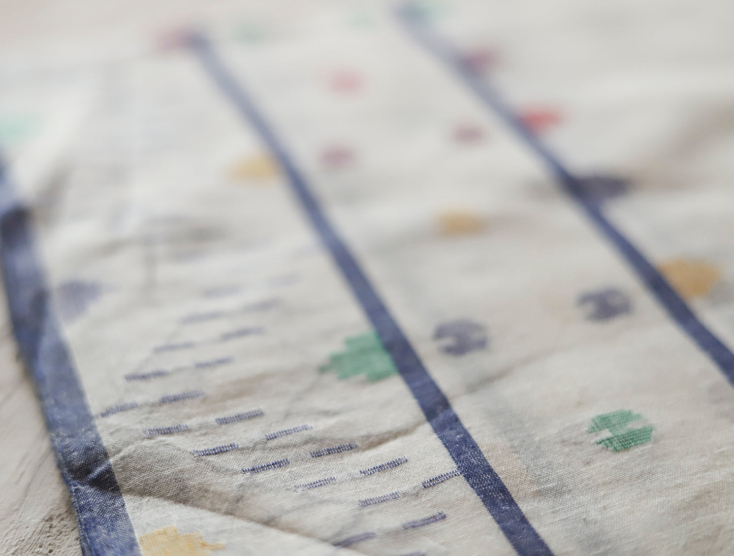 Bengal's Handwoven Cotton Fabric/ Yardage in Jamdani design