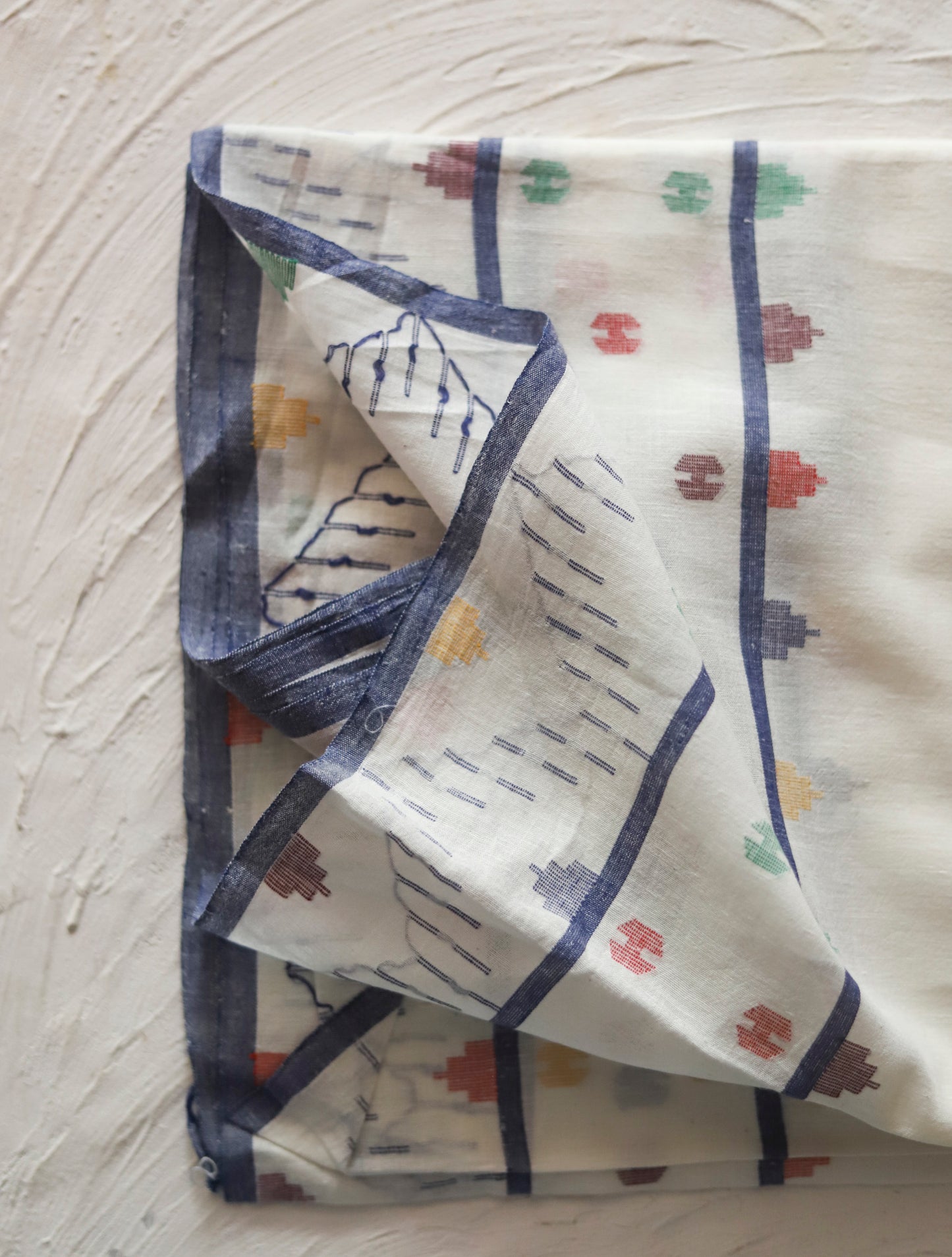 Bengal's Handwoven Cotton Fabric/ Yardage in Jamdani design