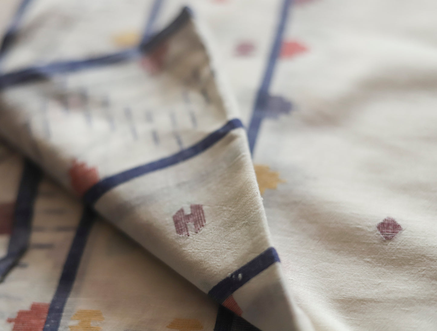 Bengal's Handwoven Cotton Fabric/ Yardage in Jamdani design