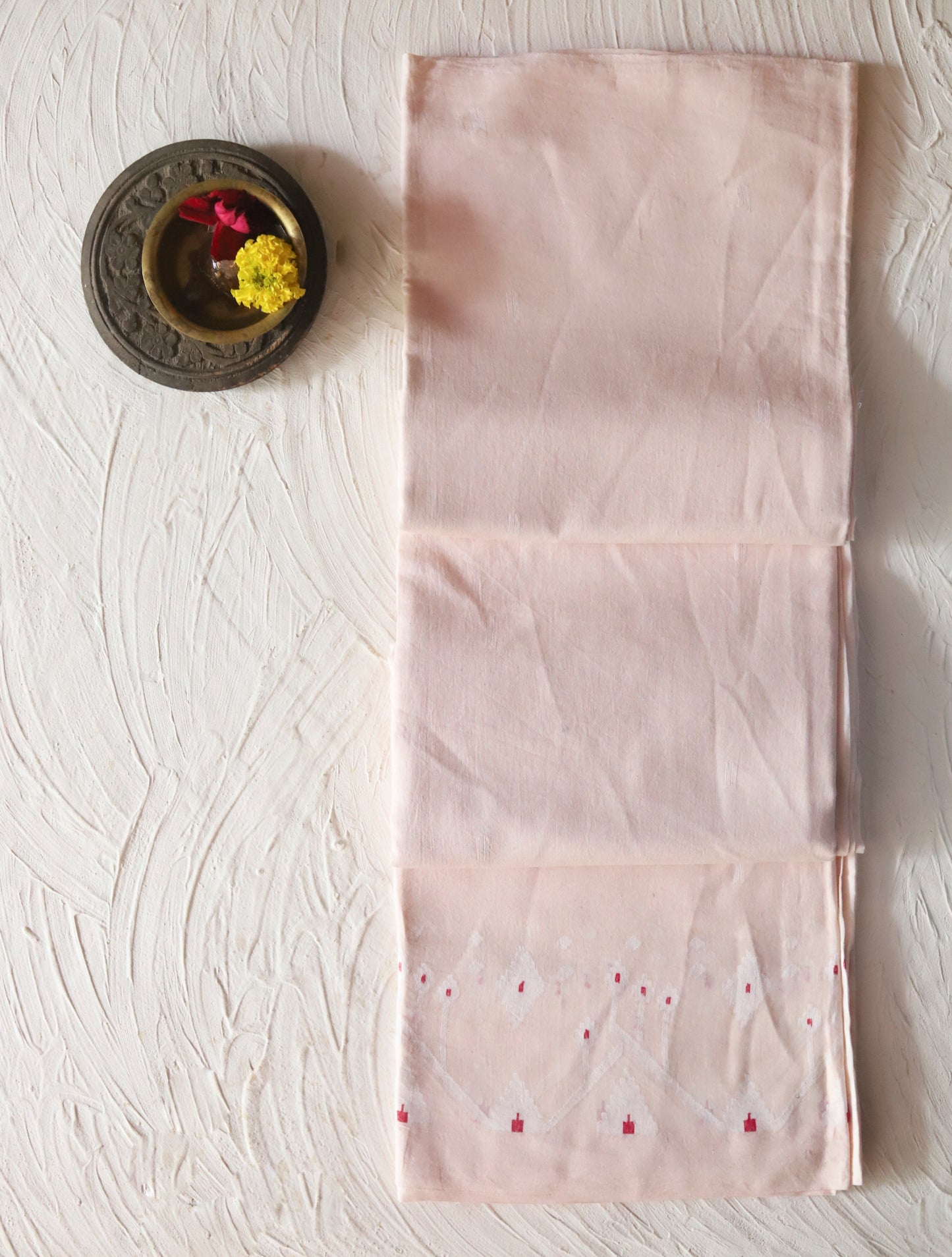 Bengal's Handwoven Cotton Fabric/ Yardage in Jamdani design
