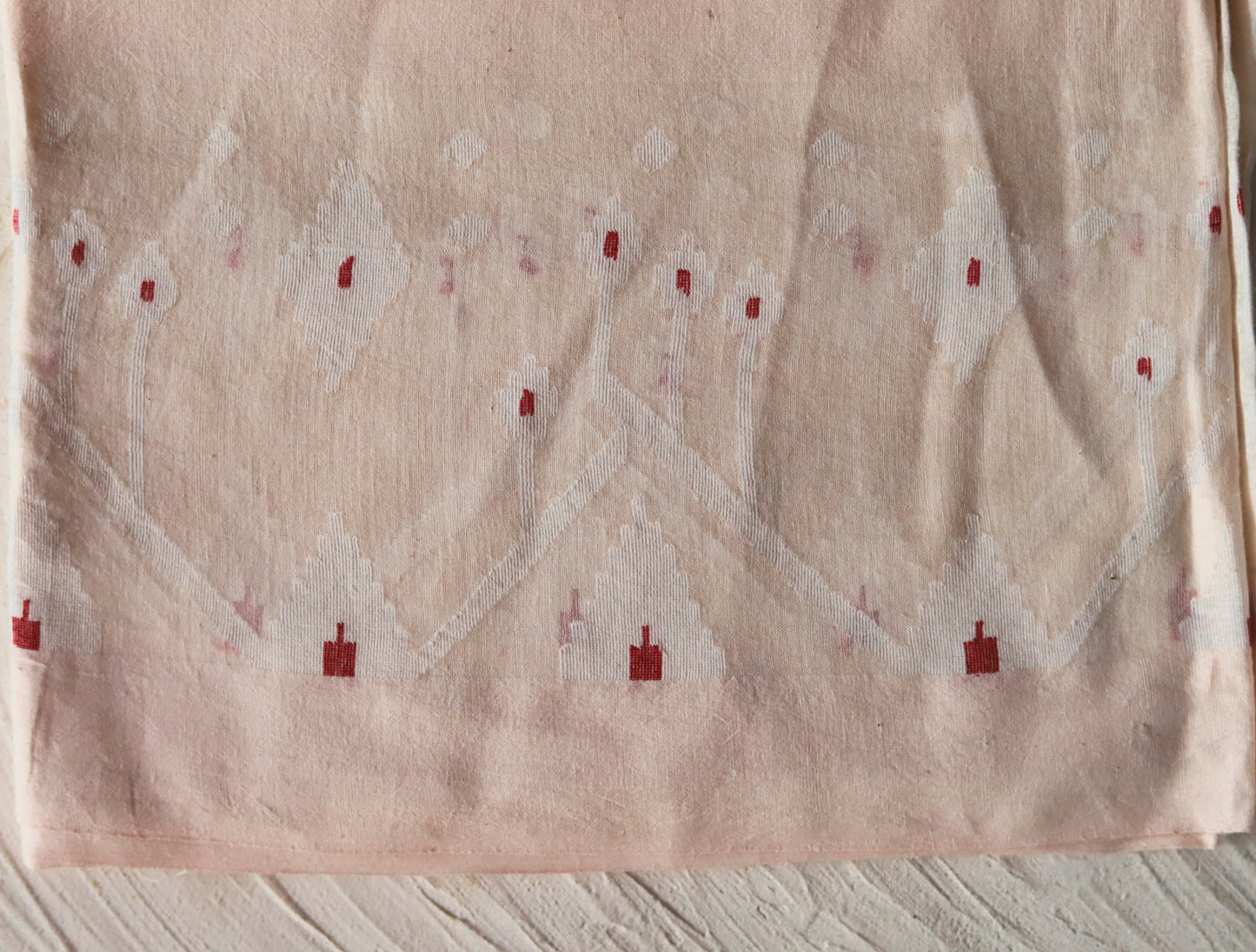 Bengal's Handwoven Cotton Fabric/ Yardage in Jamdani design