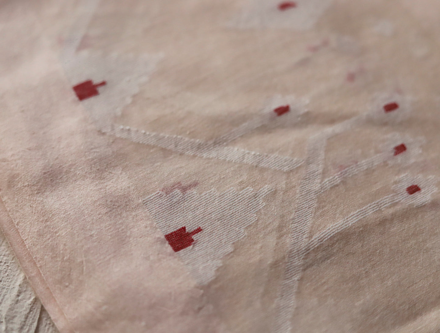 Bengal's Handwoven Cotton Fabric/ Yardage in Jamdani design