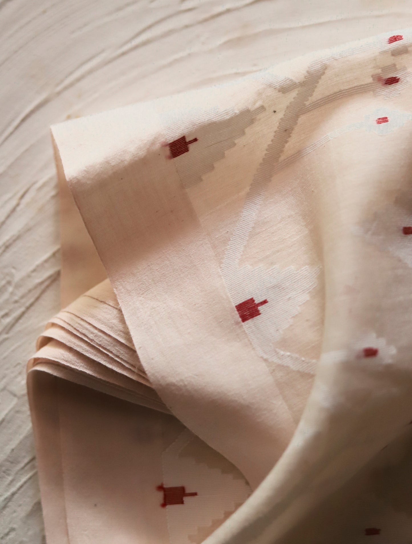 Bengal's Handwoven Cotton Fabric/ Yardage in Jamdani design