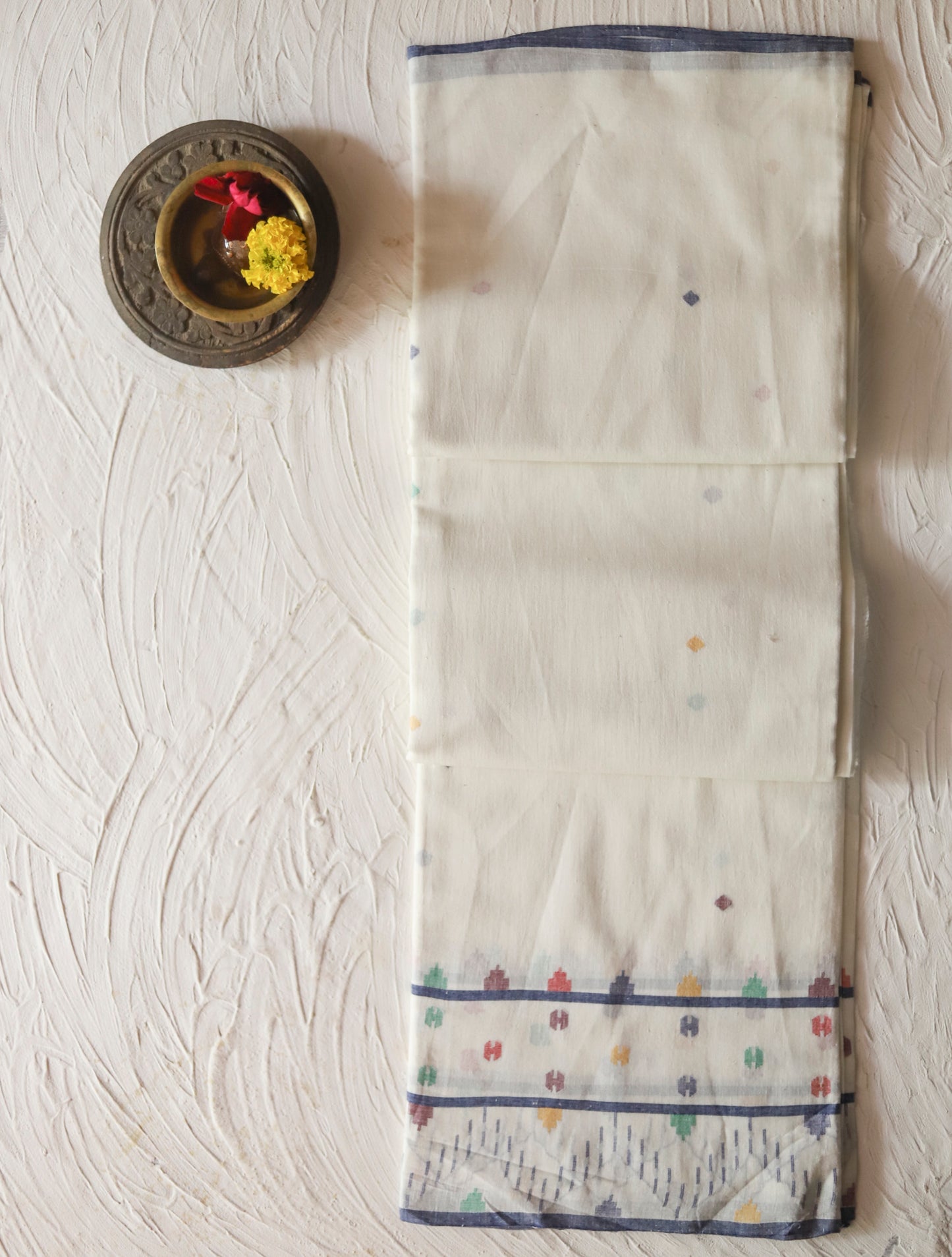 Bengal's Handwoven Cotton Fabric/ Yardage in Jamdani design