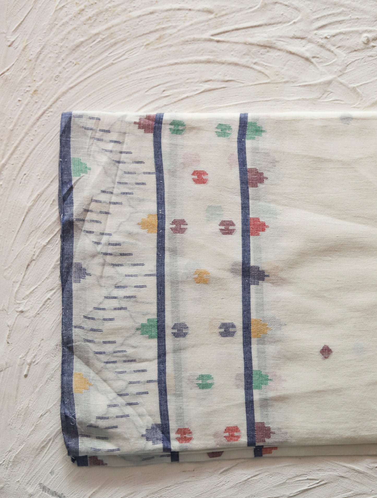 Bengal's Handwoven Cotton Fabric/ Yardage in Jamdani design