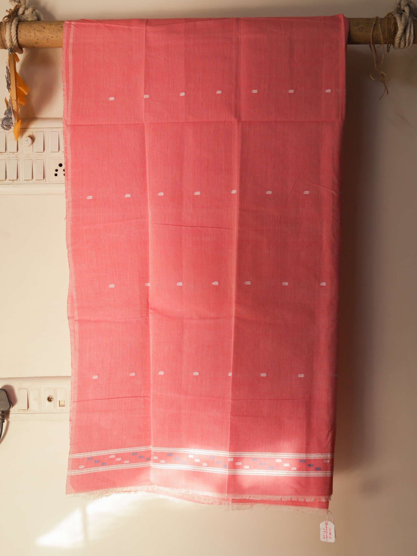 Handwoven Bengal Cotton Suit Fabric in Jamdani