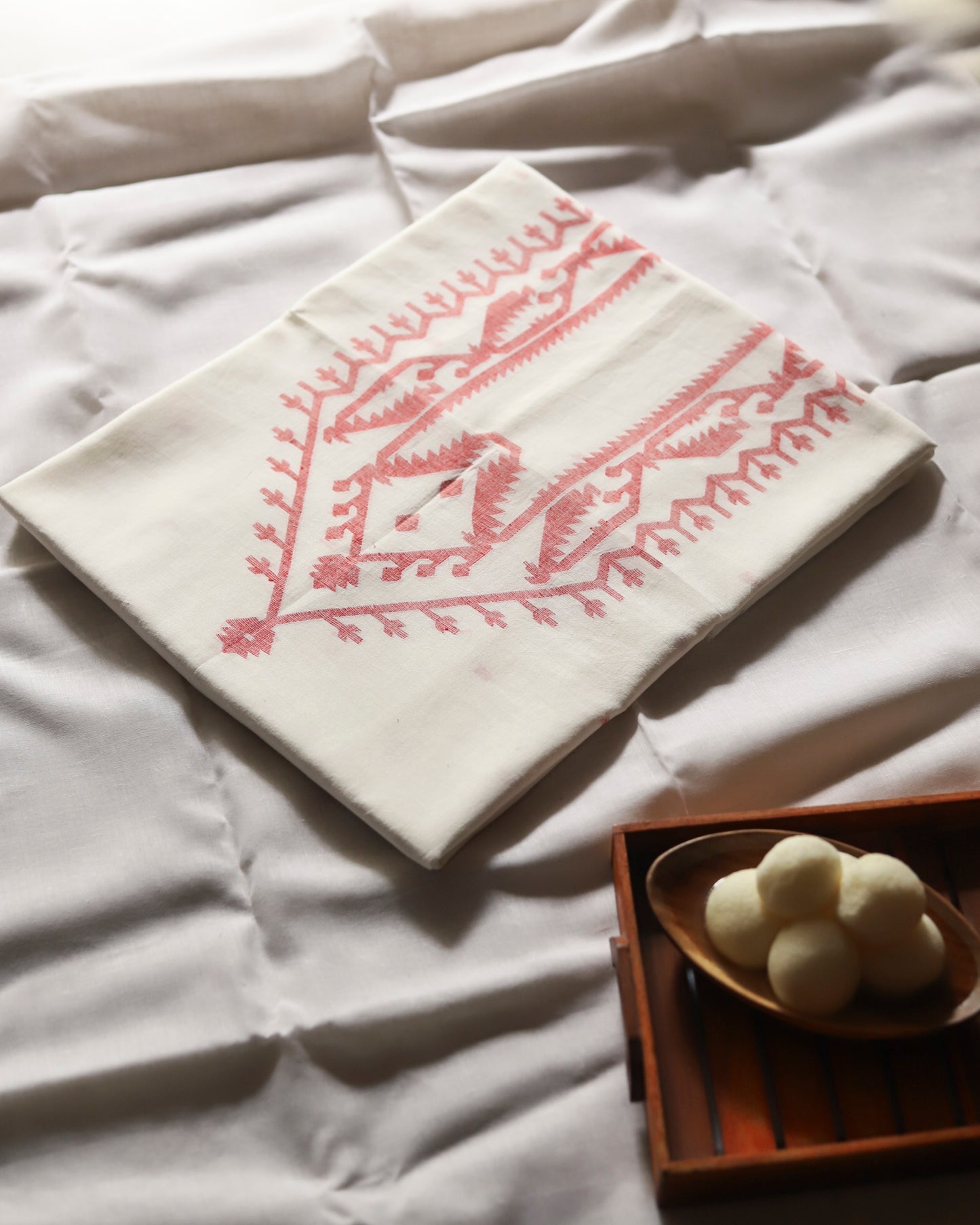 Handwoven Bengal Cotton Kurta/ Kurti Unstitched Fabric in Jamdani Weave