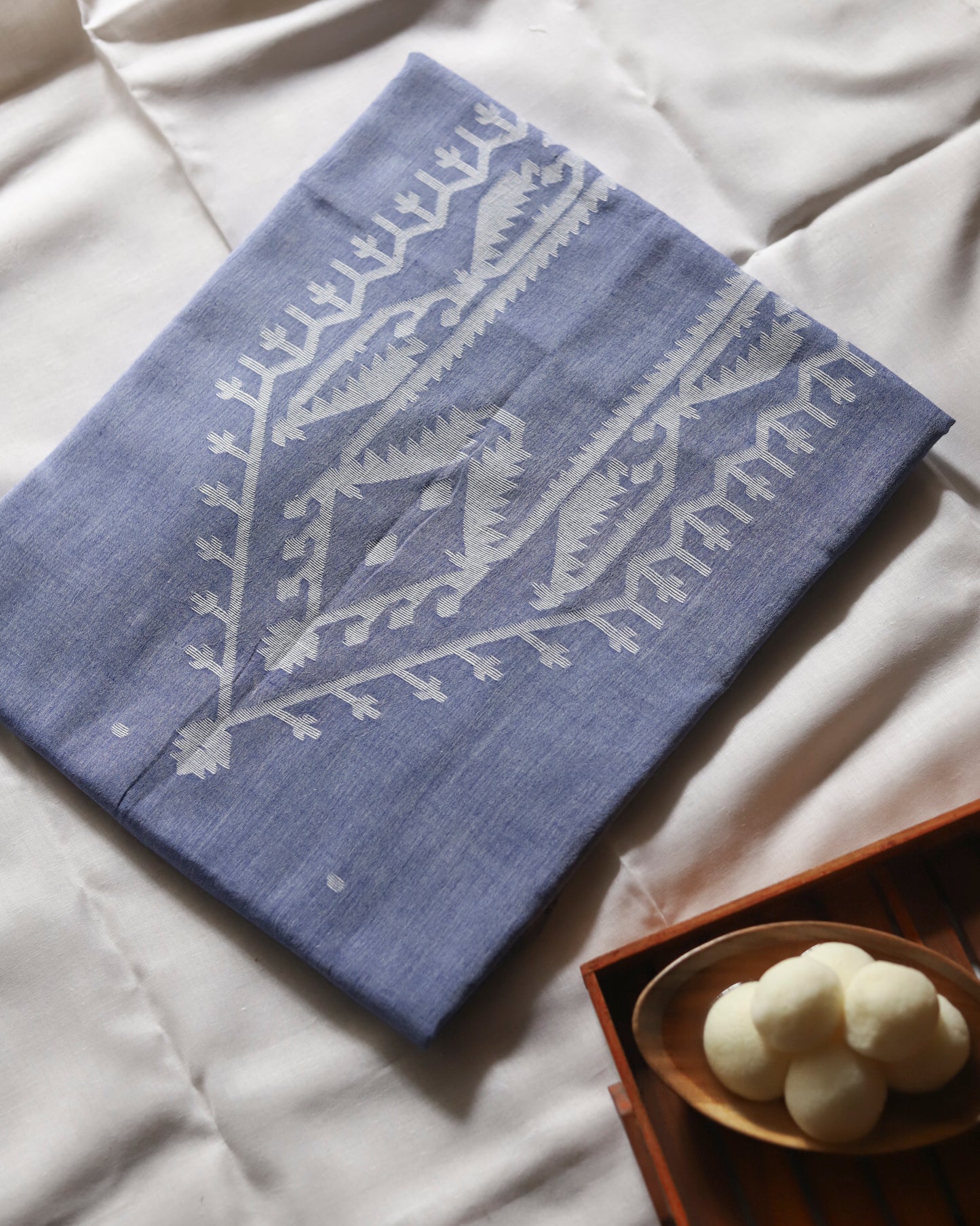 Handwoven Bengal Cotton Kurta/ Kurti Unstitched Fabric in Jamdani Weave