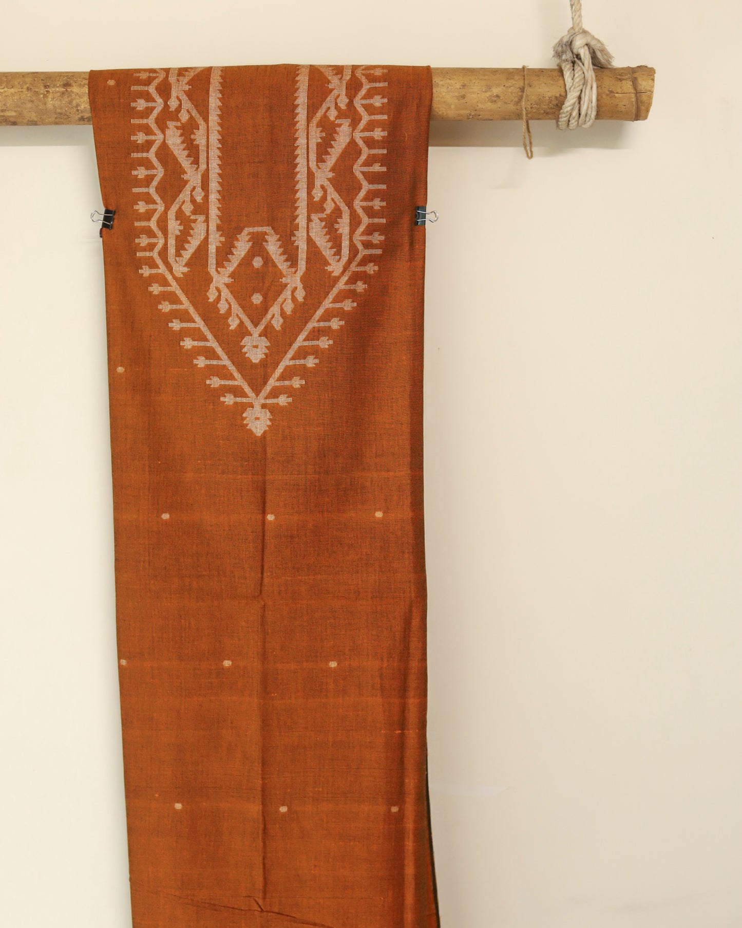 Handwoven Bengal Cotton Kurta/ Kurti Unstitched Fabric in Jamdani Weave