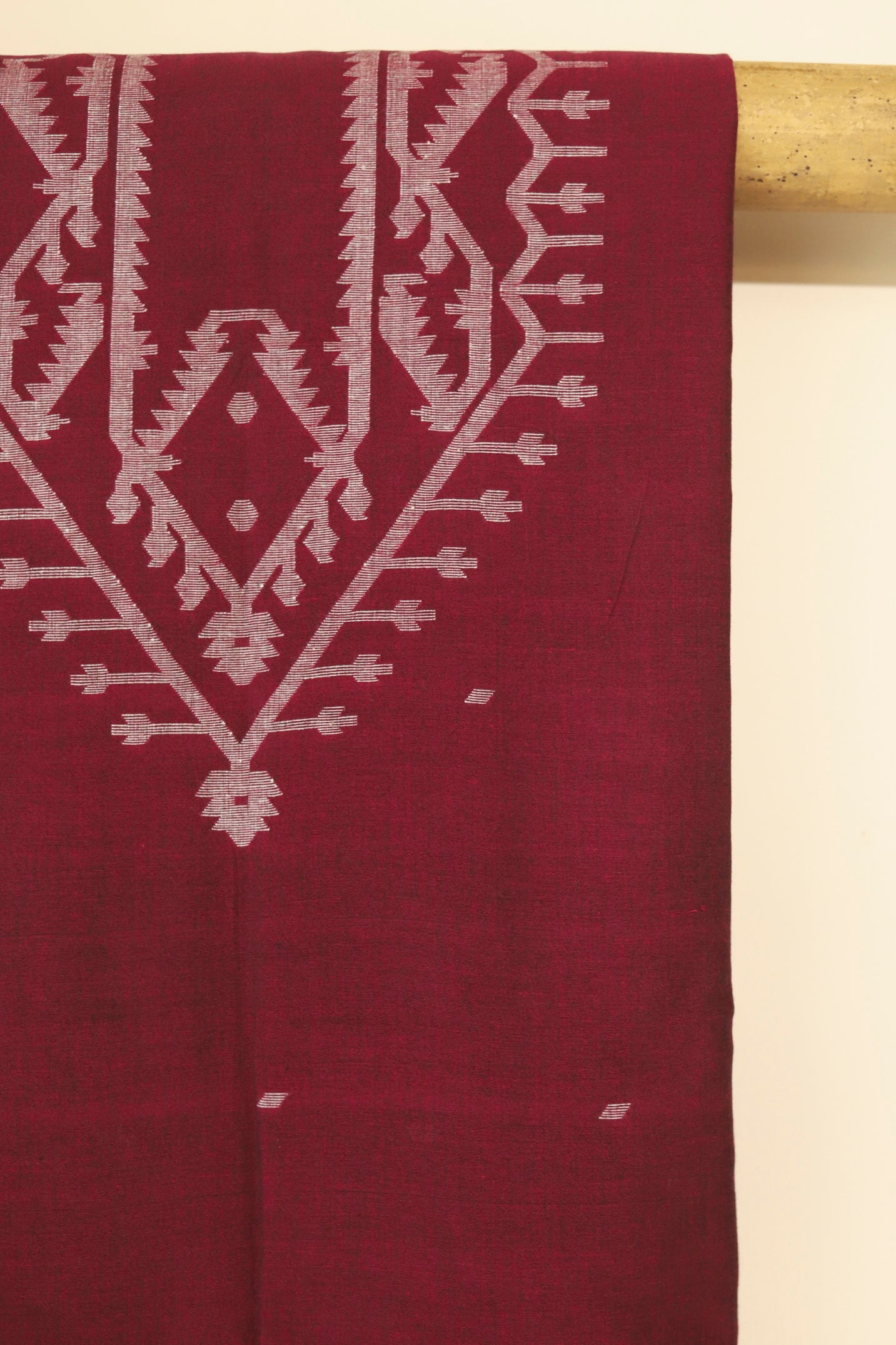 Handwoven Bengal Cotton Kurta/ Kurti Unstitched Fabric in Jamdani Weave