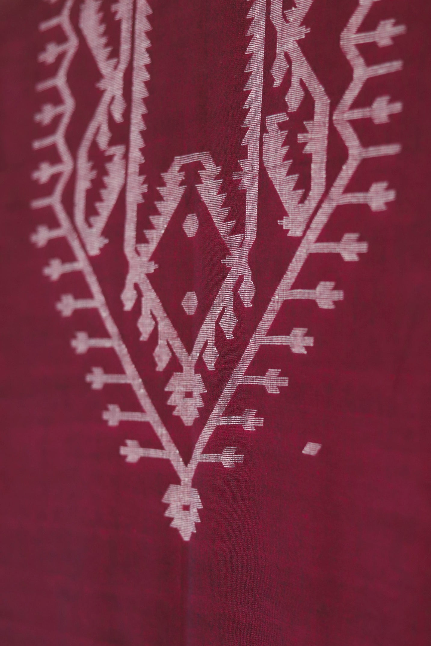 Handwoven Bengal Cotton Kurta/ Kurti Unstitched Fabric in Jamdani Weave