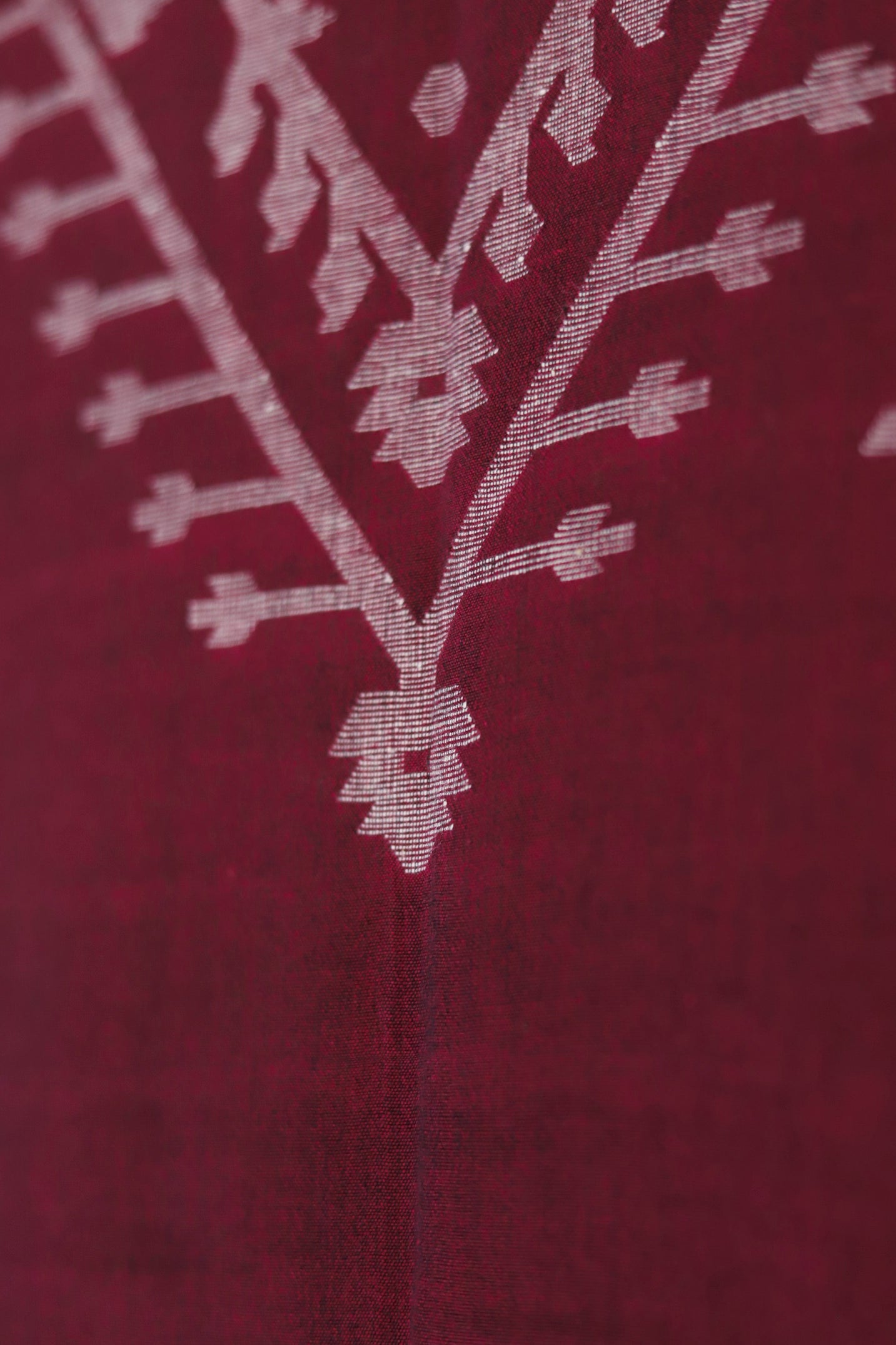 Handwoven Bengal Cotton Kurta/ Kurti Unstitched Fabric in Jamdani Weave