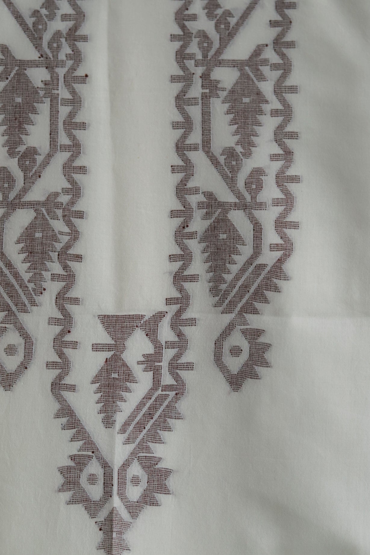 Handwoven Bengal Cotton Kurta/ Kurti Unstitched Fabric in Jamdani Weave
