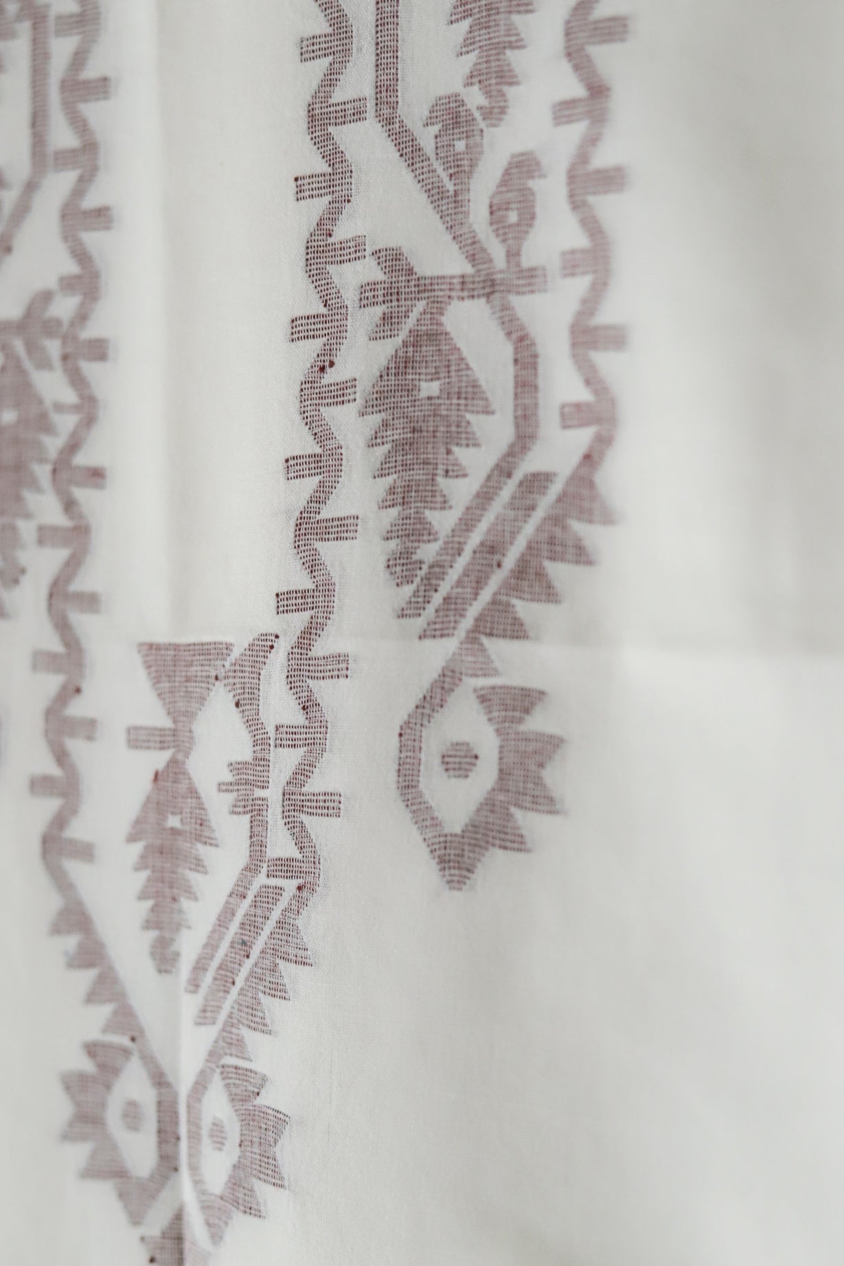 Handwoven Bengal Cotton Kurta/ Kurti Unstitched Fabric in Jamdani Weave
