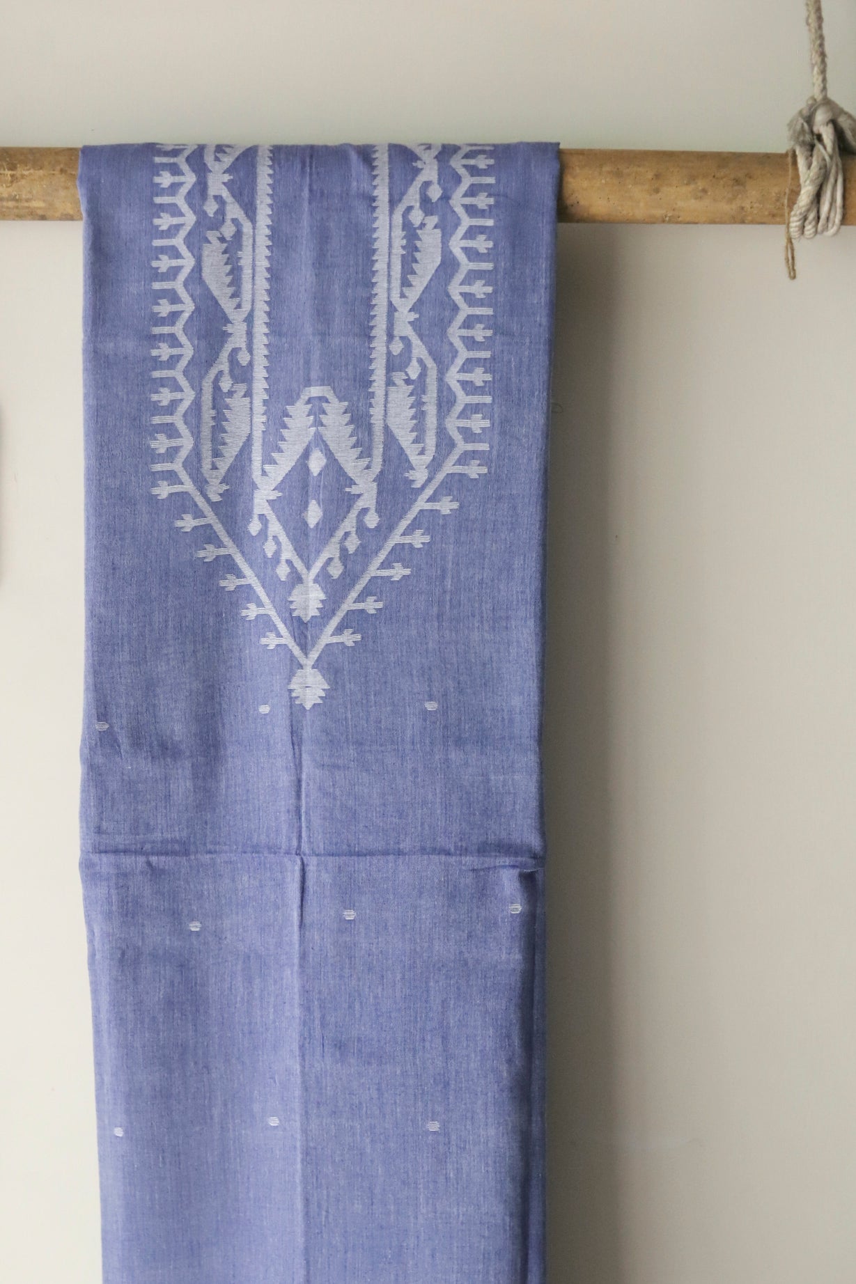 Handwoven Bengal Cotton Kurta/ Kurti Unstitched Fabric in Jamdani Weave