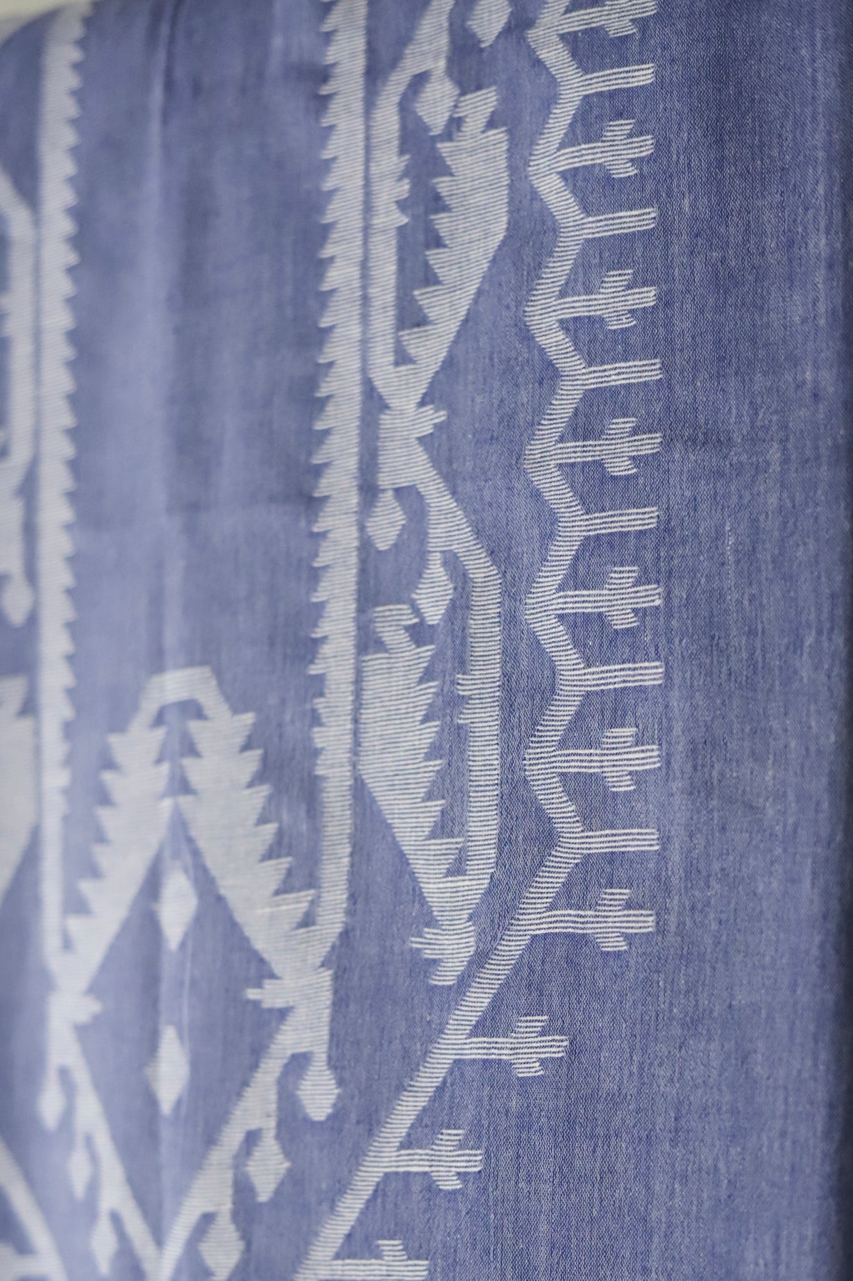 Handwoven Bengal Cotton Kurta/ Kurti Unstitched Fabric in Jamdani Weave