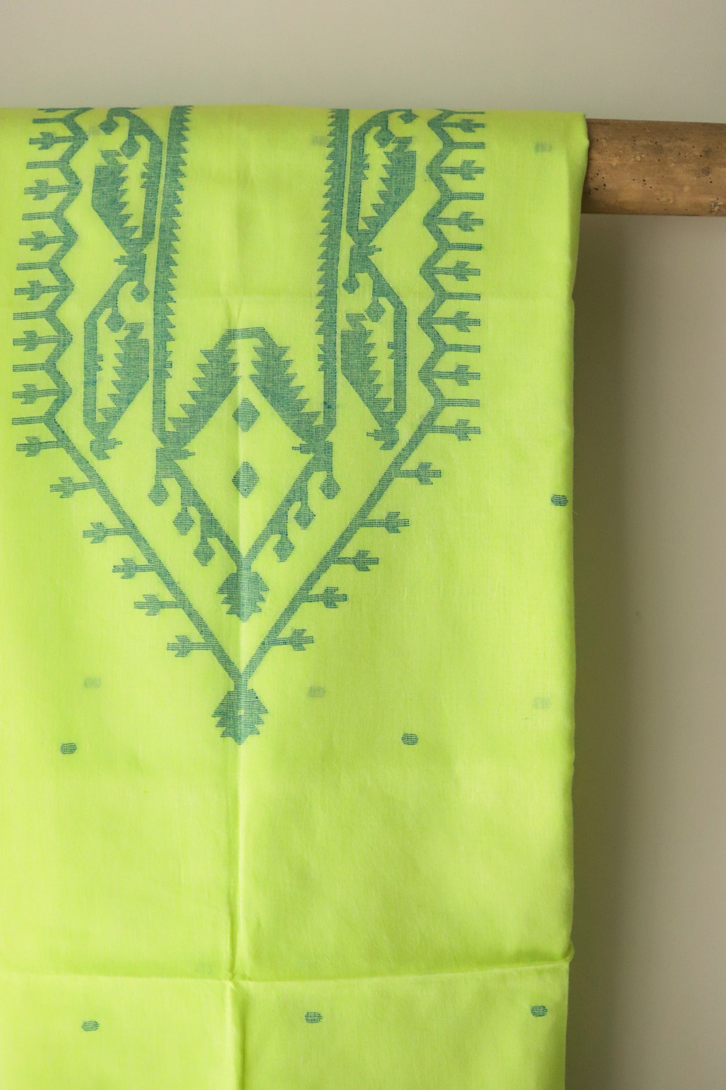 Handwoven Bengal Cotton Kurta/ Kurti Unstitched Fabric in Jamdani Weave