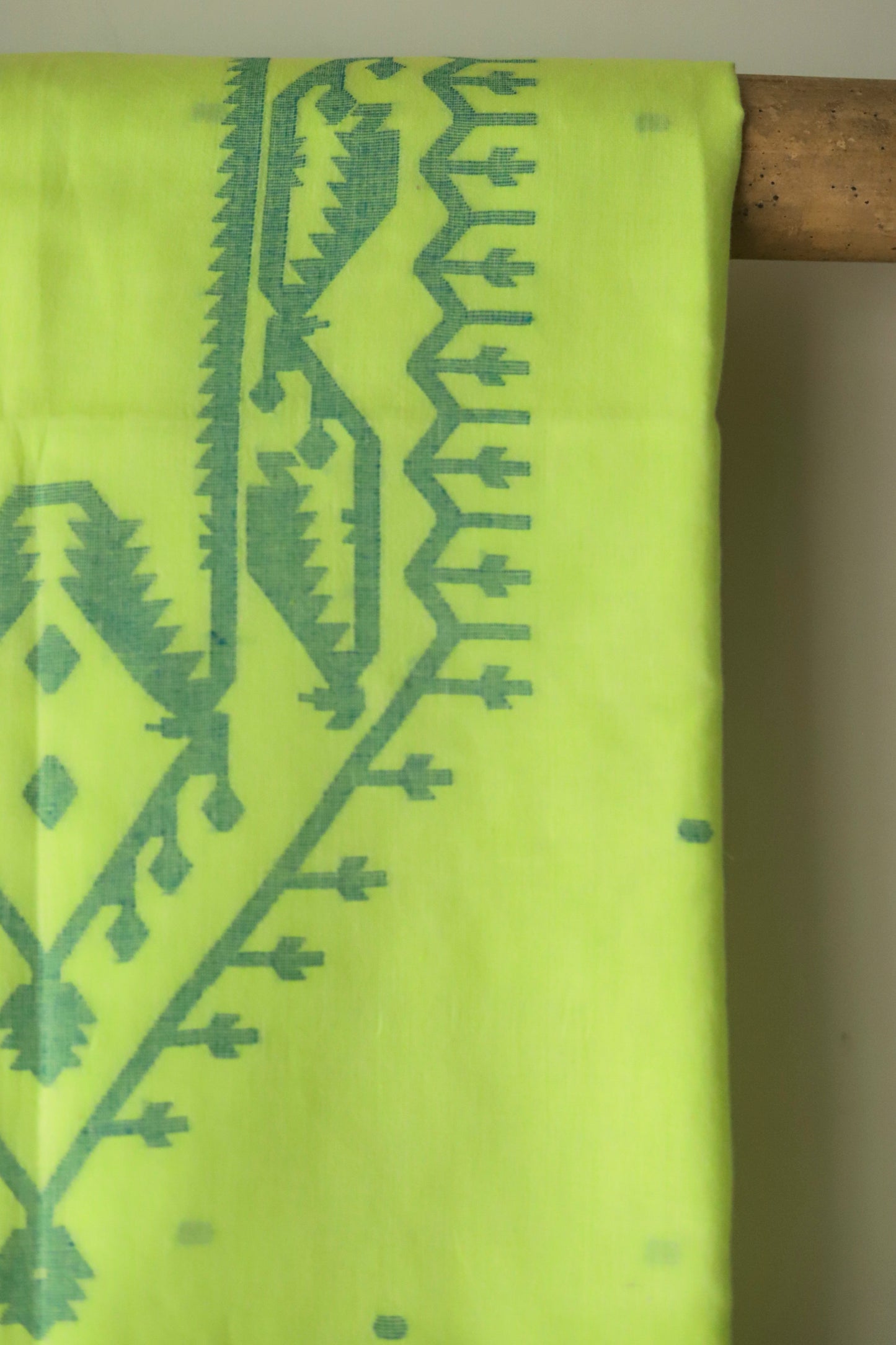 Handwoven Bengal Cotton Kurta/ Kurti Unstitched Fabric in Jamdani Weave
