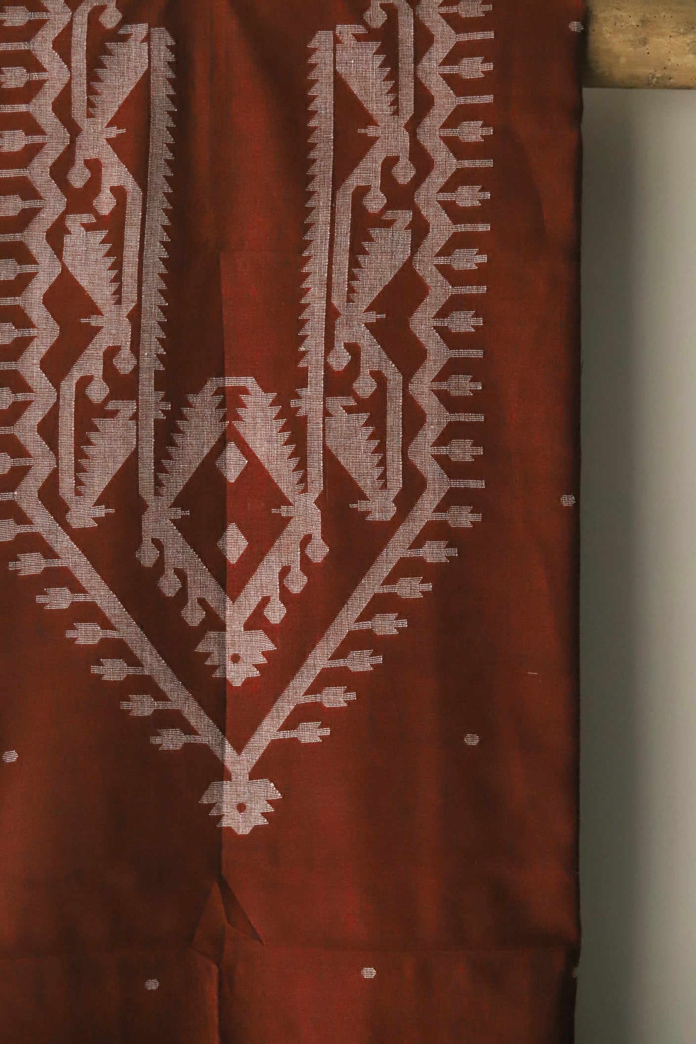 Handwoven Bengal Cotton Kurta/ Kurti Unstitched Fabric in Jamdani Weave