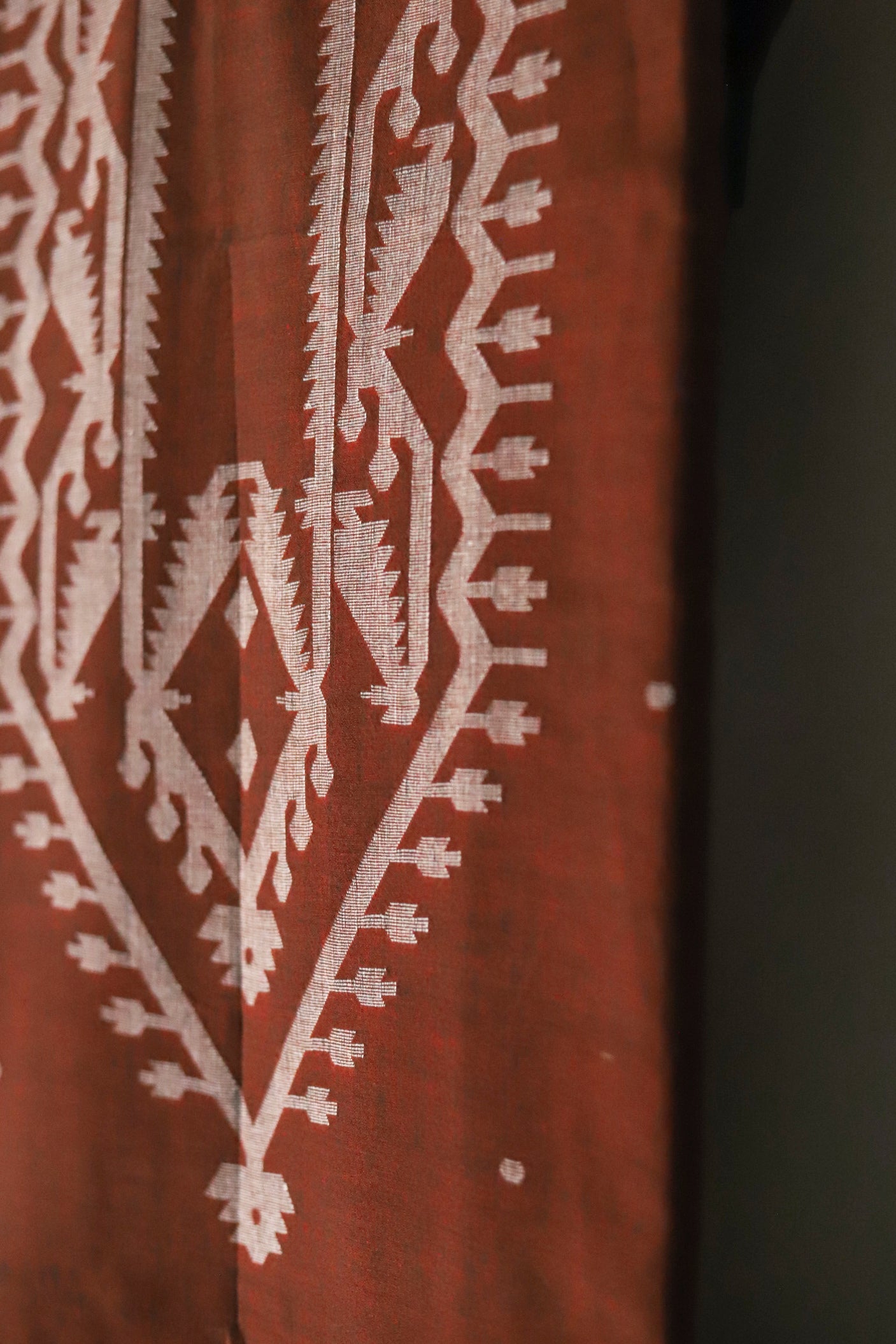 Handwoven Bengal Cotton Kurta/ Kurti Unstitched Fabric in Jamdani Weave