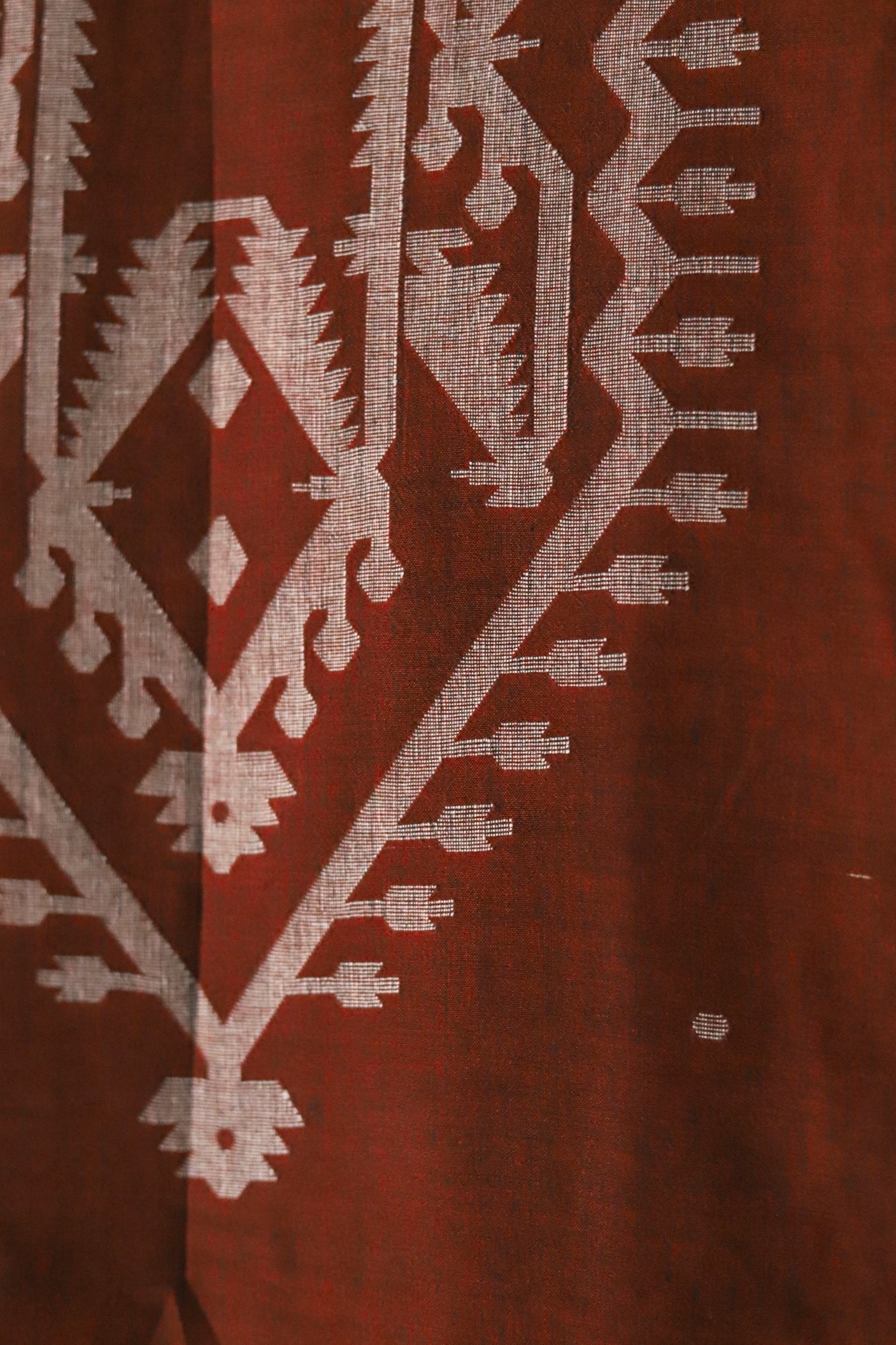 Handwoven Bengal Cotton Kurta/ Kurti Unstitched Fabric in Jamdani Weave