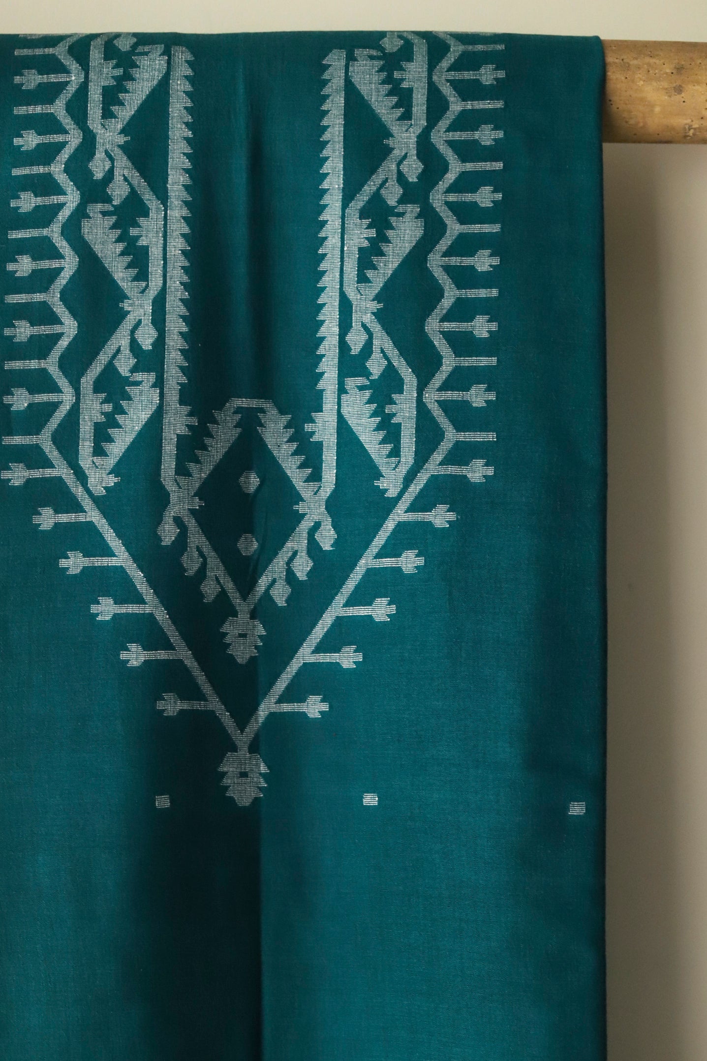 Handwoven Bengal Cotton Kurta/ Kurti Unstitched Fabric in Jamdani Weave