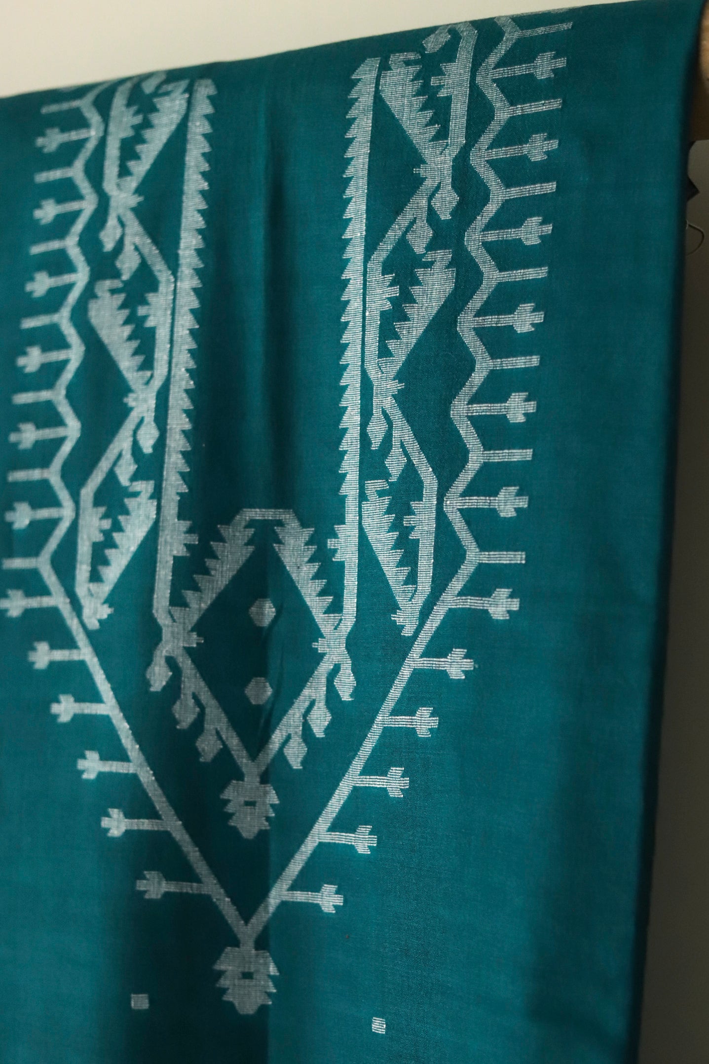 Handwoven Bengal Cotton Kurta/ Kurti Unstitched Fabric in Jamdani Weave