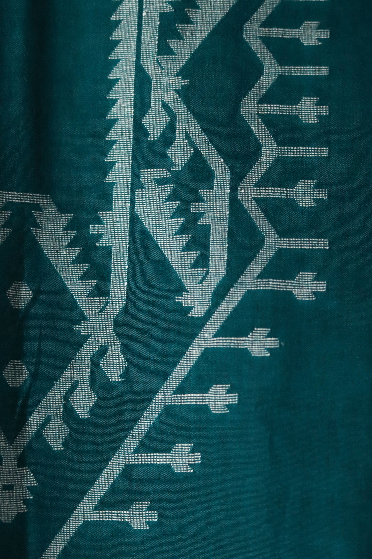 Handwoven Bengal Cotton Kurta/ Kurti Unstitched Fabric in Jamdani Weave