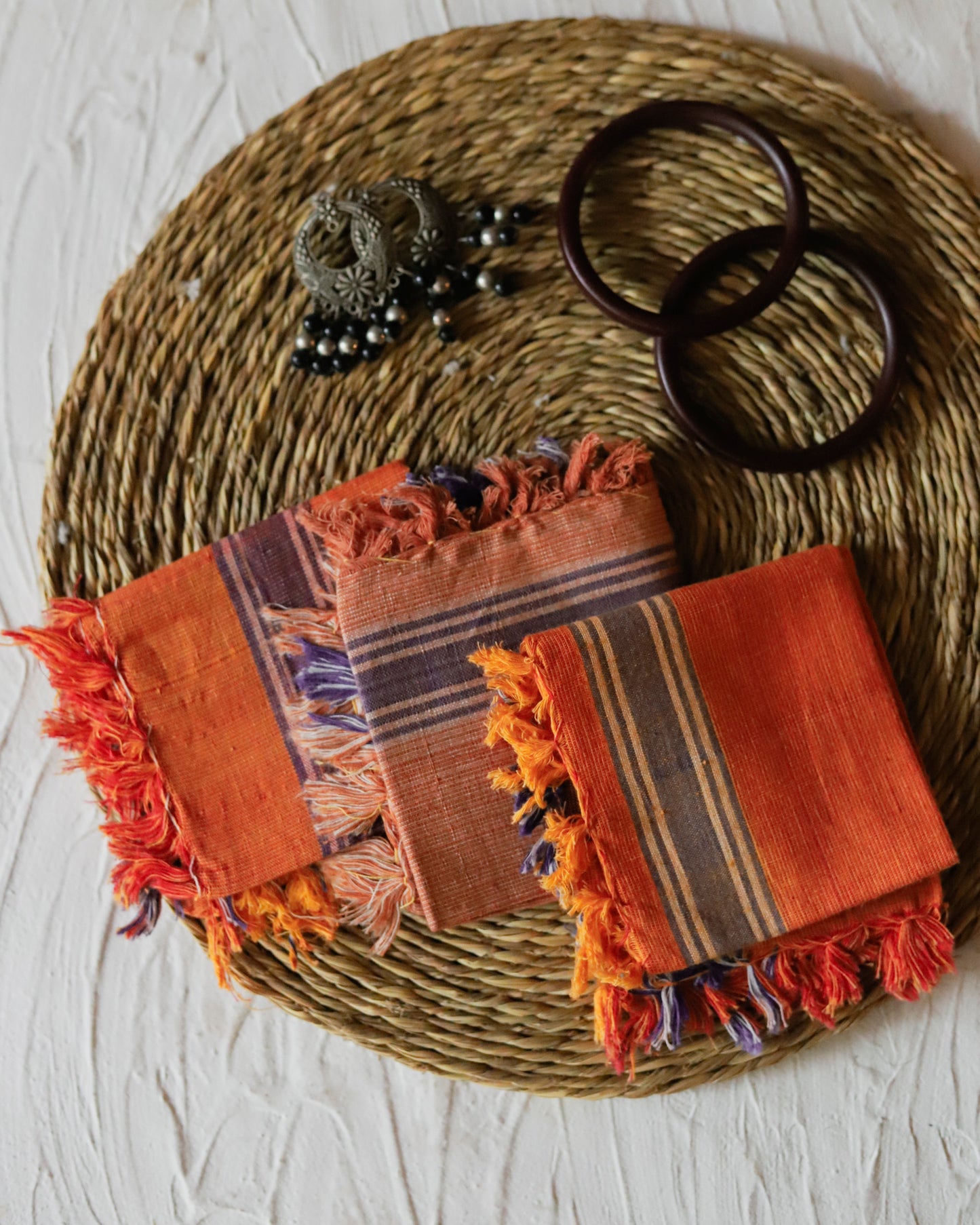 Handwoven Bengal Handkerchief/ Rumal (Pack of 3)